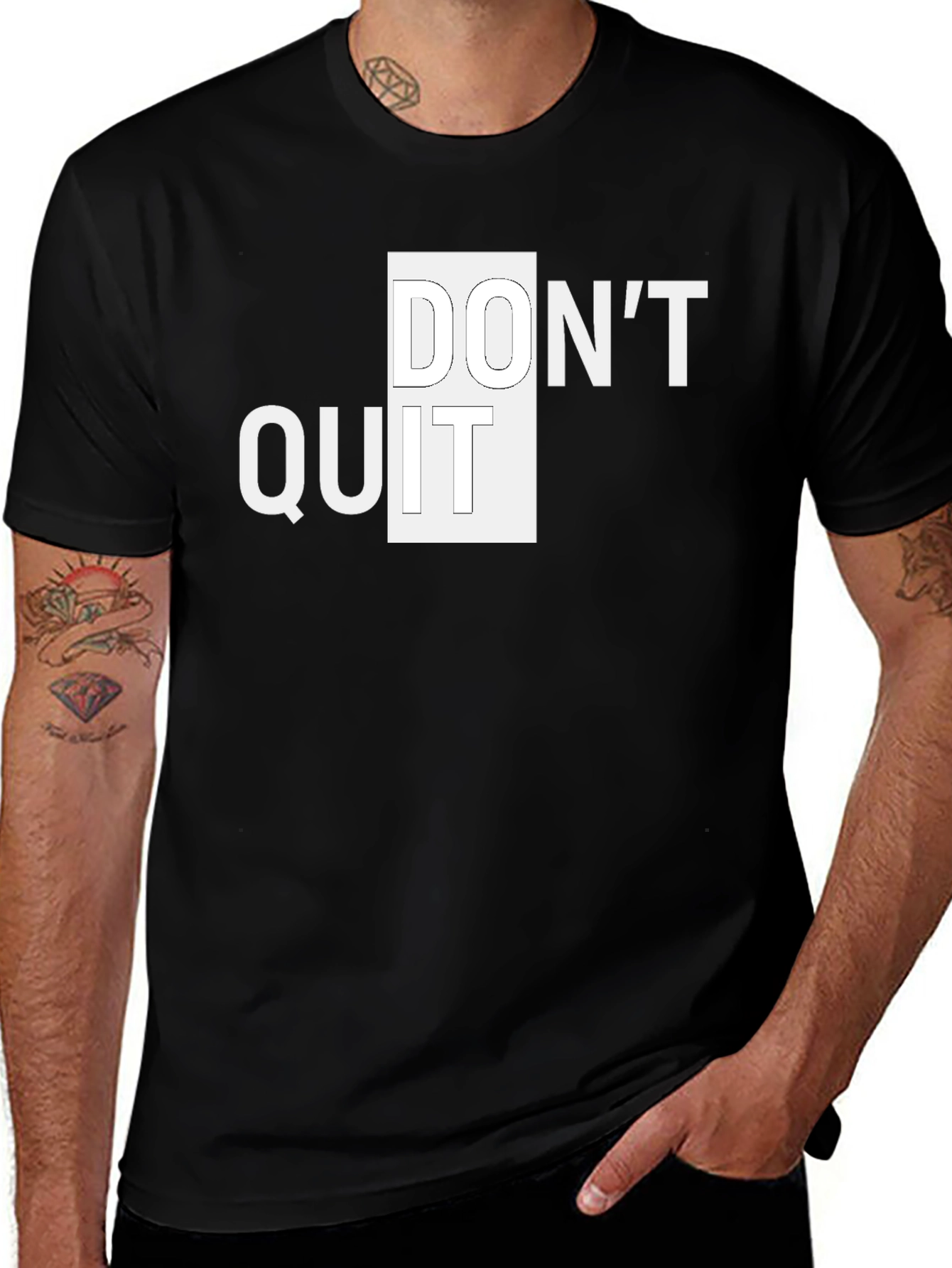 Dont Quit Graphic Tee - Motivational Black T-Shirt