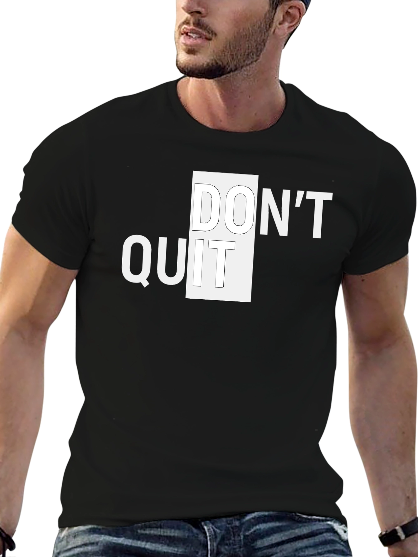 Dont Quit Graphic Tee - Motivational Black T-Shirt