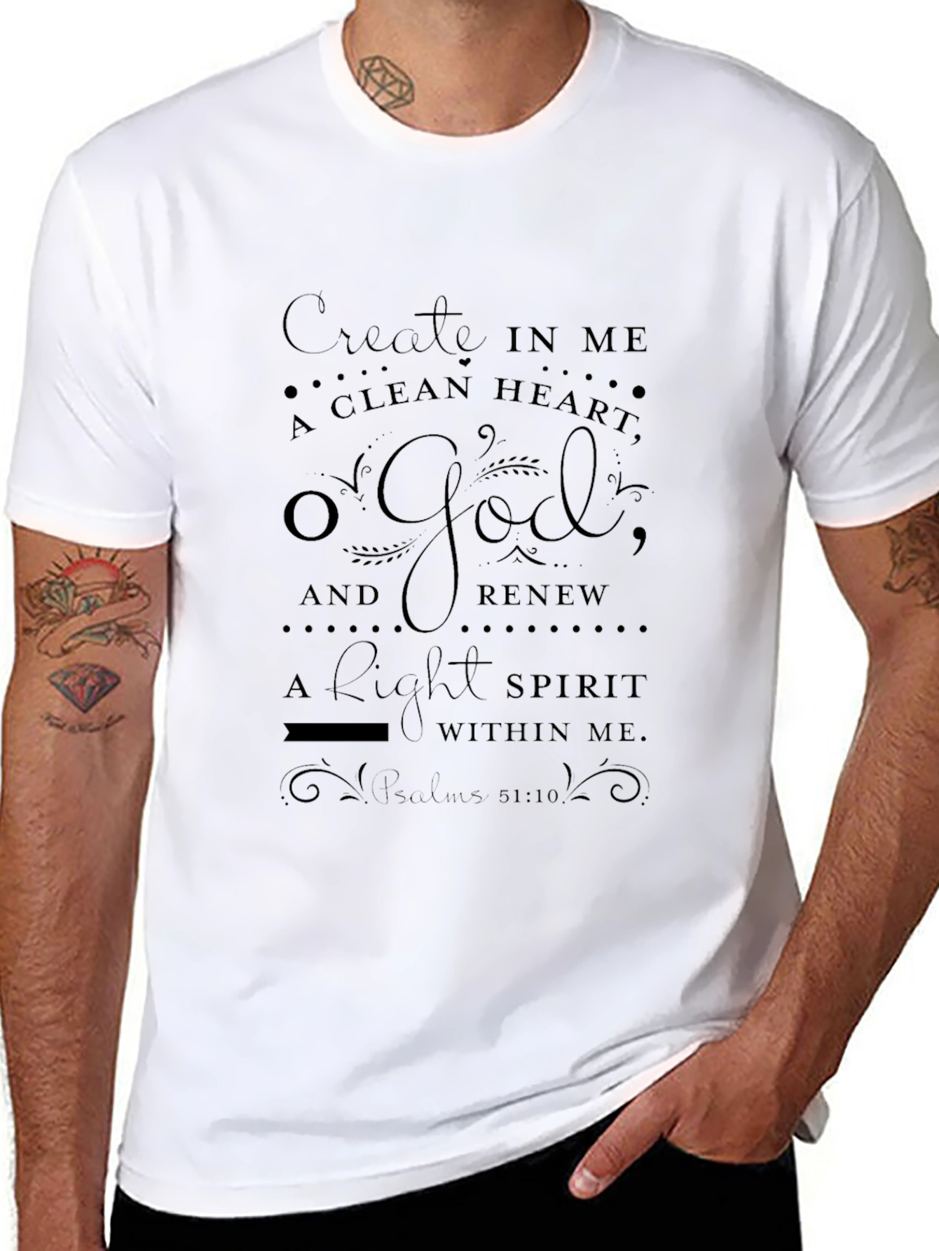 Faith-Inspired Graphic T-Shirt - Clean Heart O God