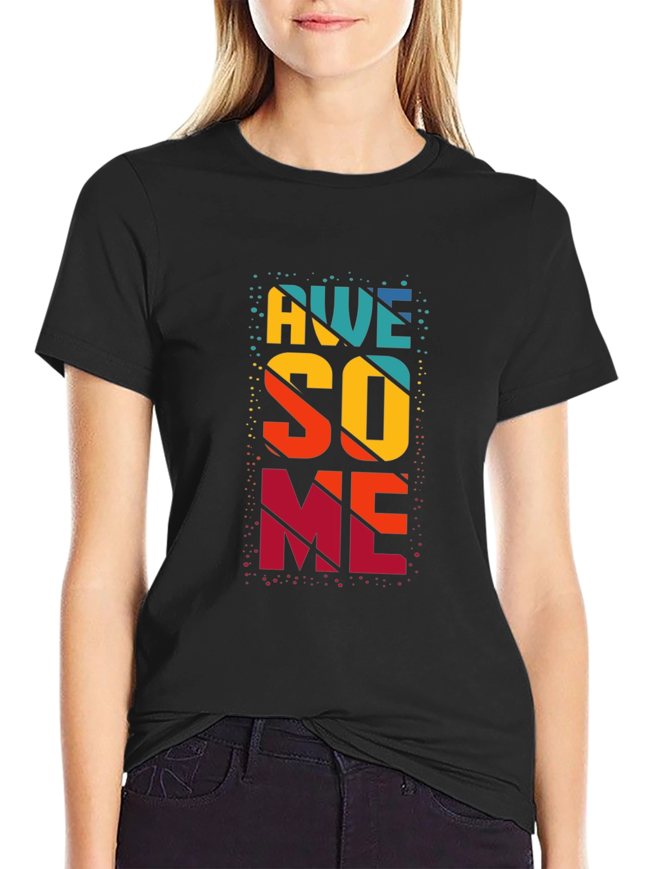 Awesome Graphic Print Black T-Shirt