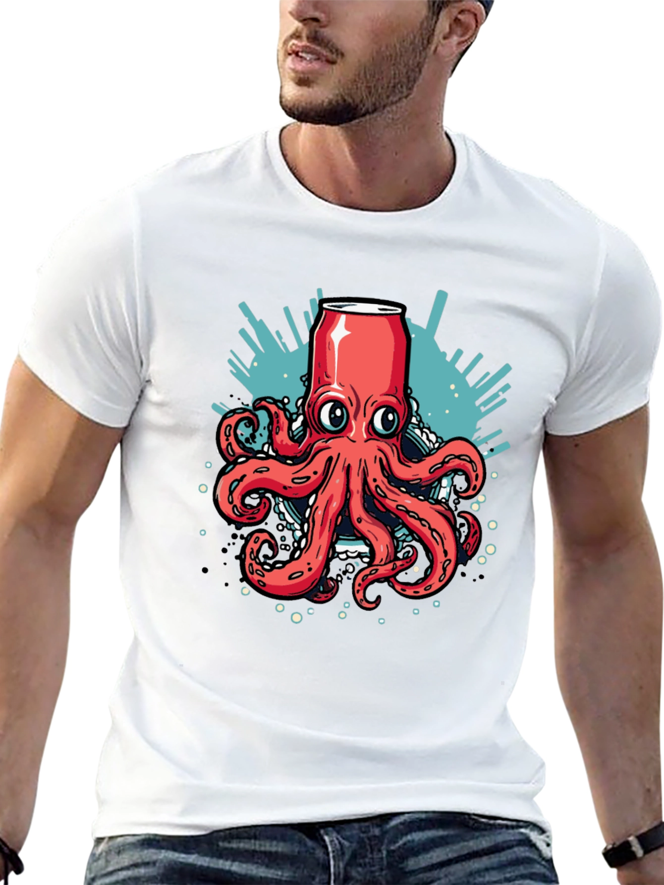 Octopus Can Graphic Tee - Unique Design