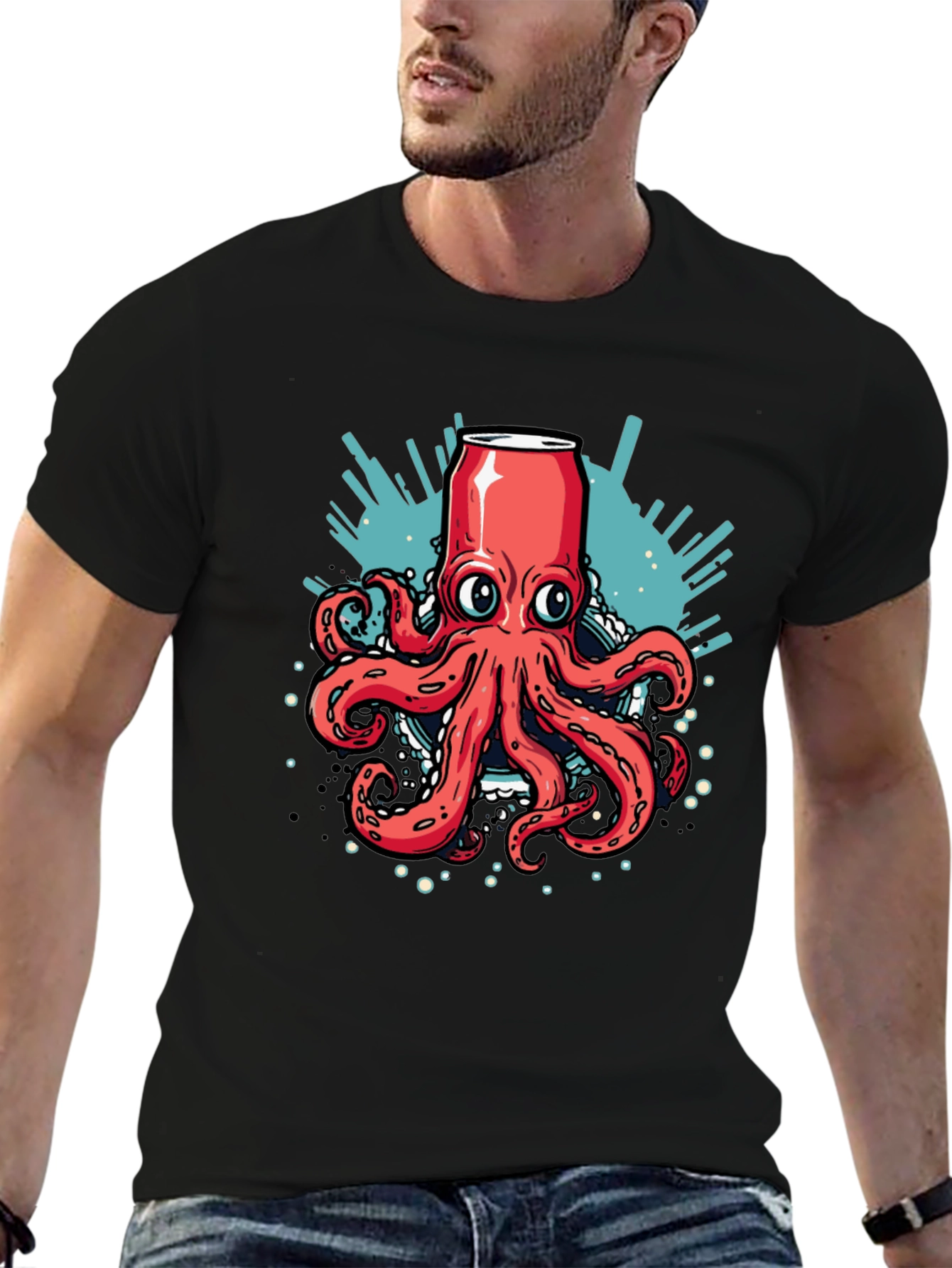 Octopus Can Graphic Tee - Unique Design