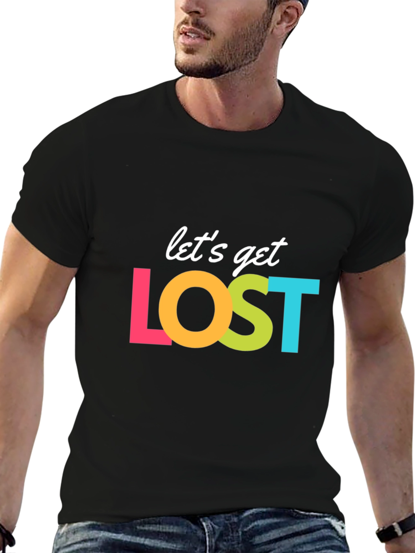 Lets Get Lost Graphic T-Shirt - Black