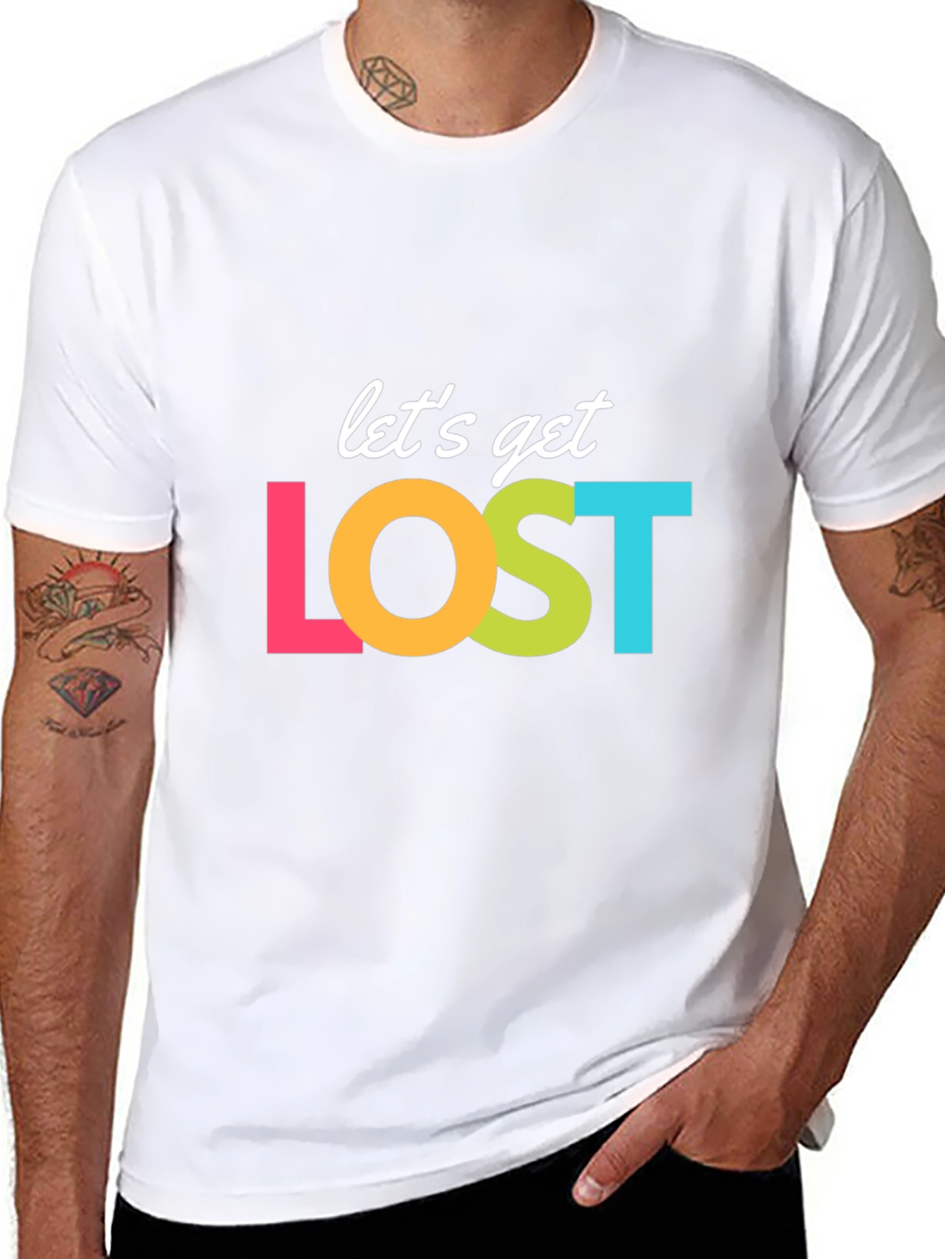 Lets Get Lost Graphic T-Shirt - Black