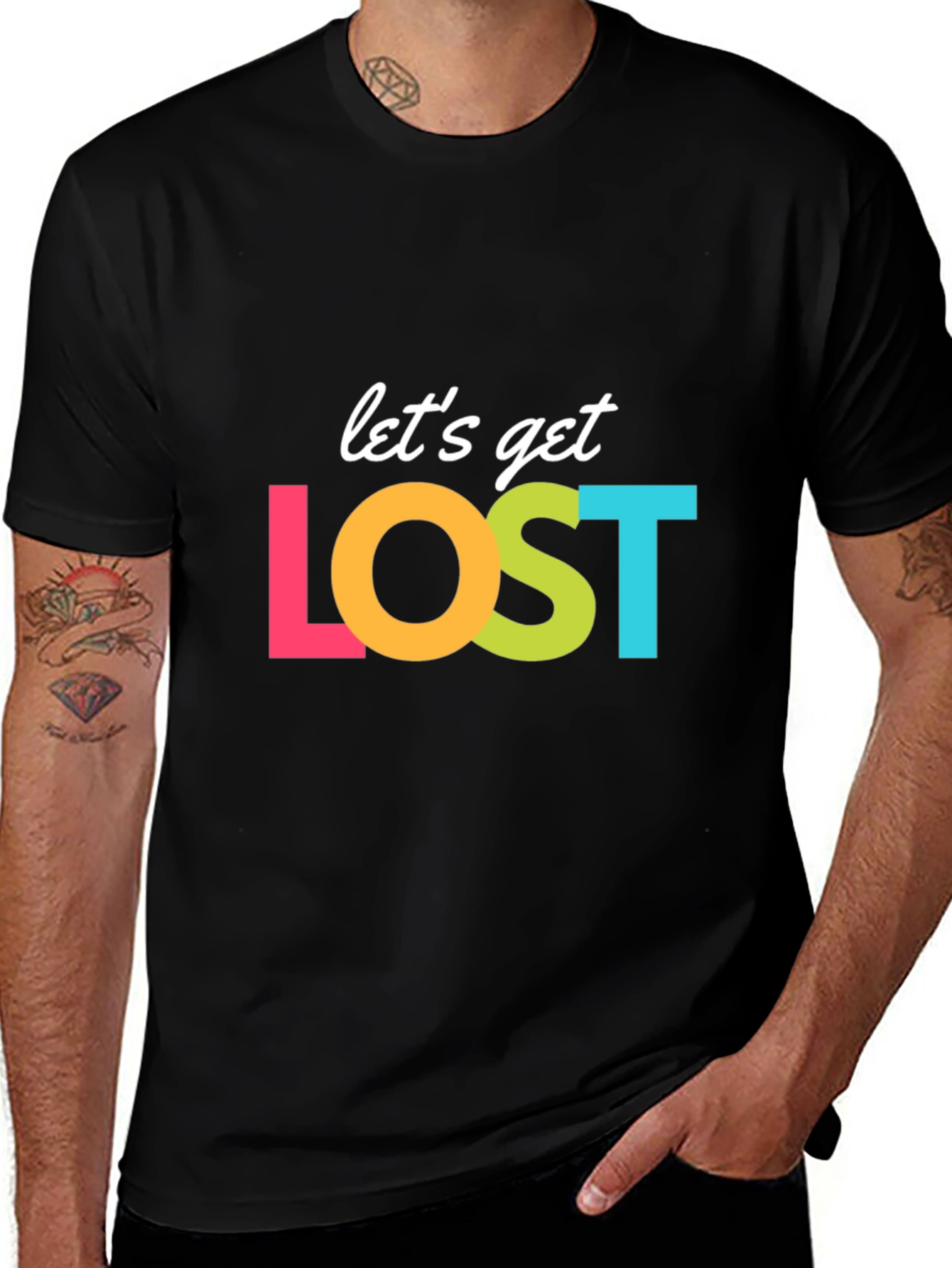 Lets Get Lost Graphic T-Shirt - Black