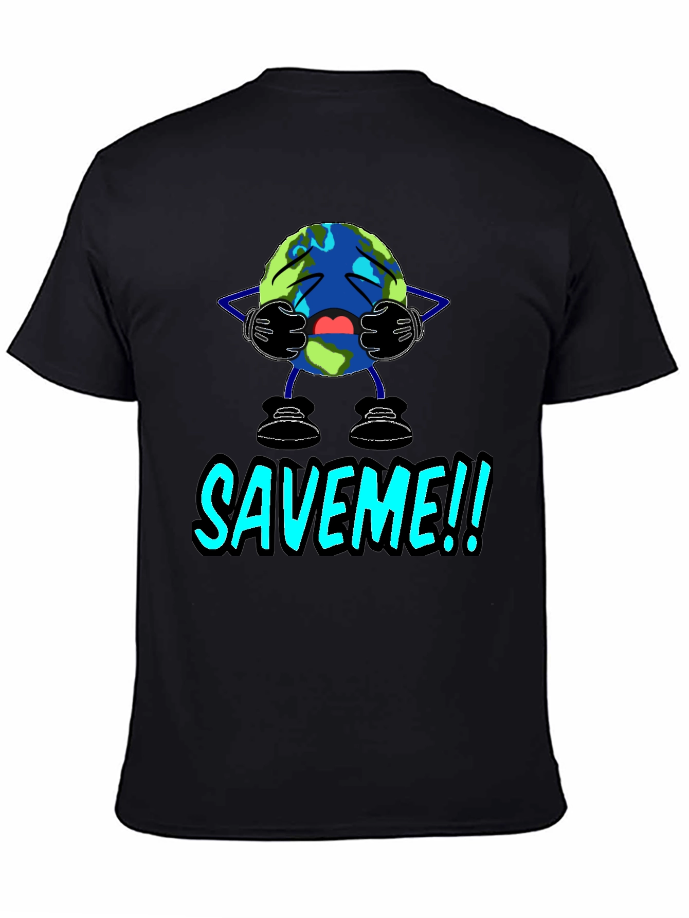 Save Me Earth Graphic T-Shirt - Black Cotton Tee