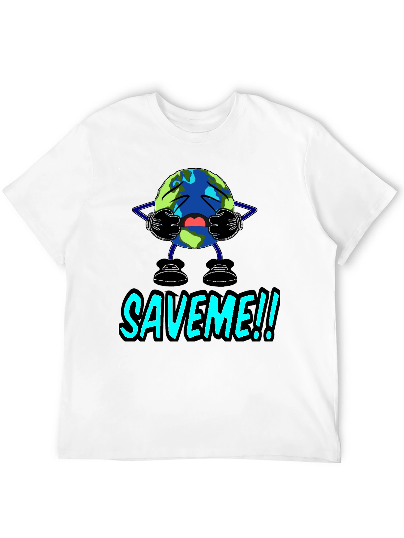 Save Me Earth Graphic T-Shirt - Black Cotton Tee