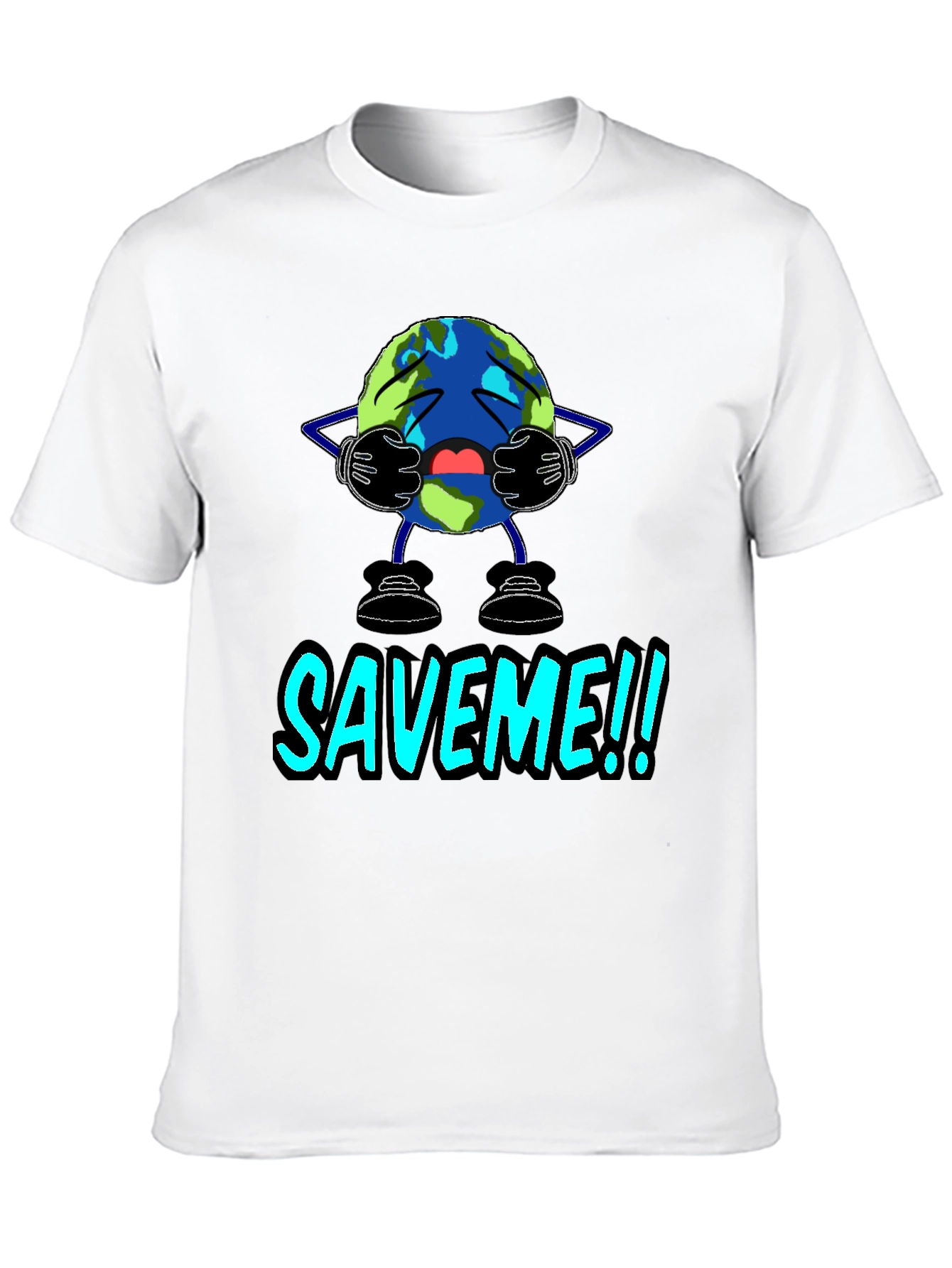 Save Me Earth Graphic T-Shirt - Black Cotton Tee