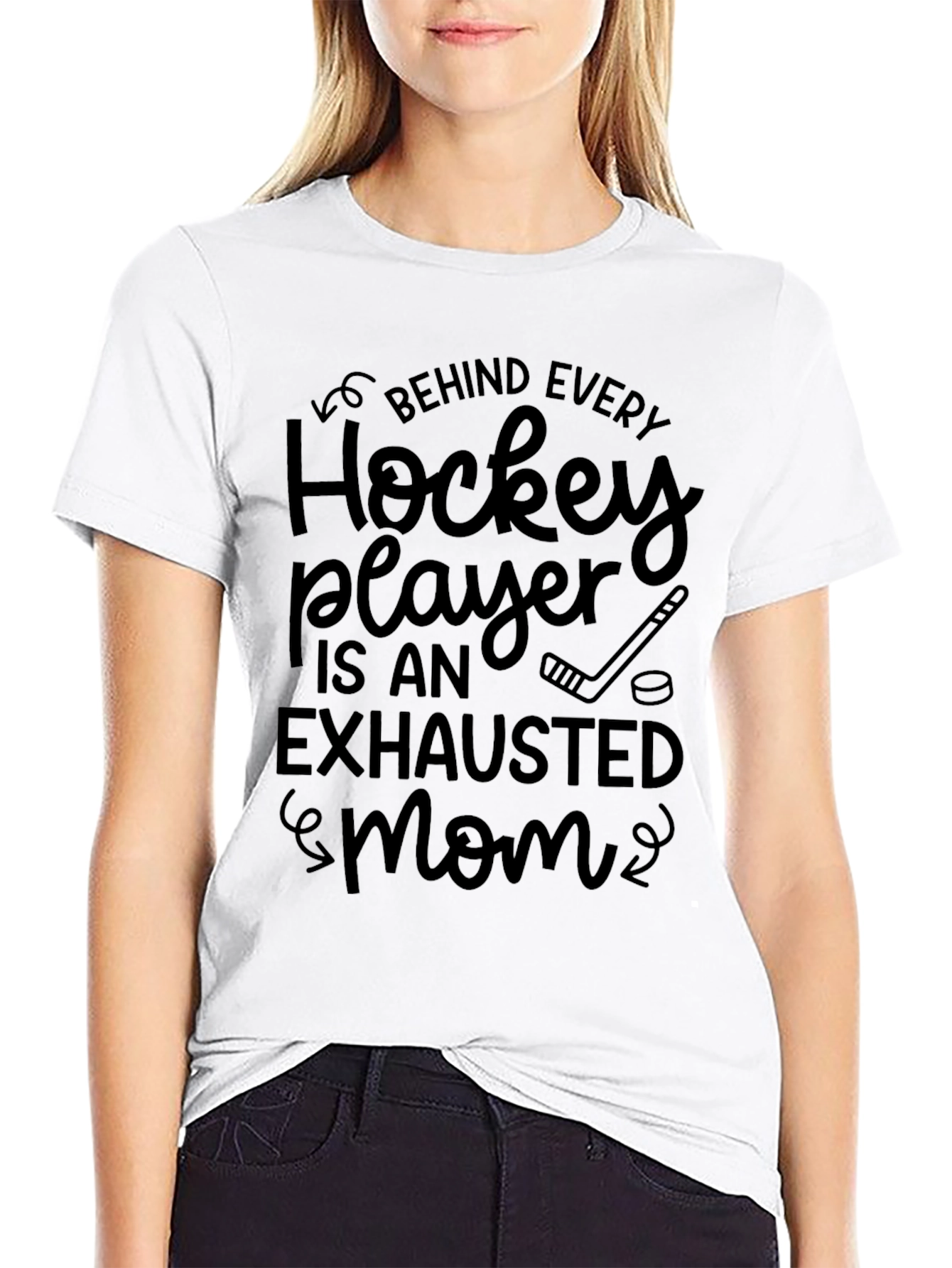 Hockey Mom T-Shirt - Exhausted Mom Shirt