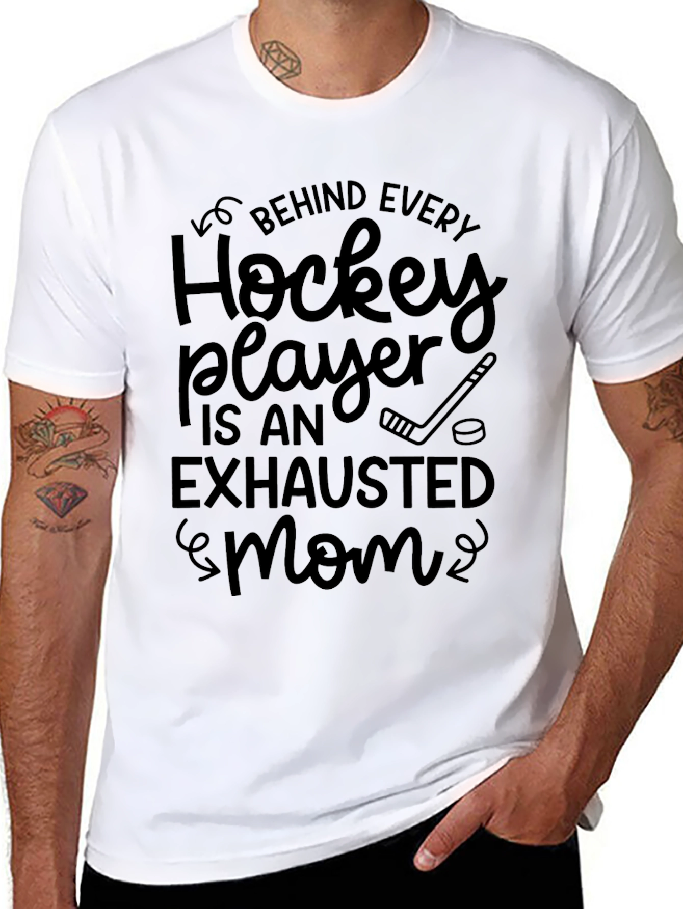 Hockey Mom T-Shirt - Exhausted Mom Shirt