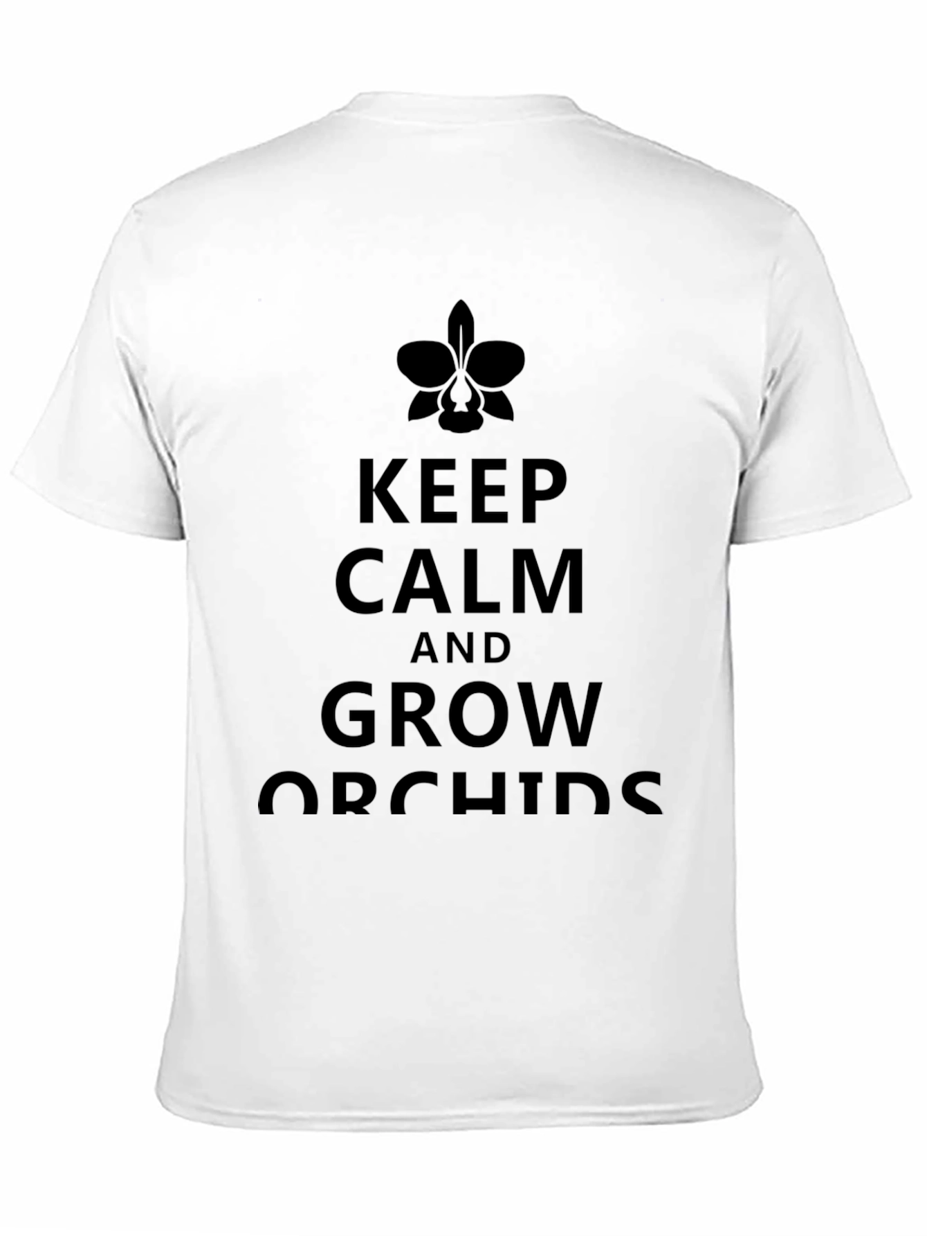 Keep Calm and Grow Orchids Black T-Shirt