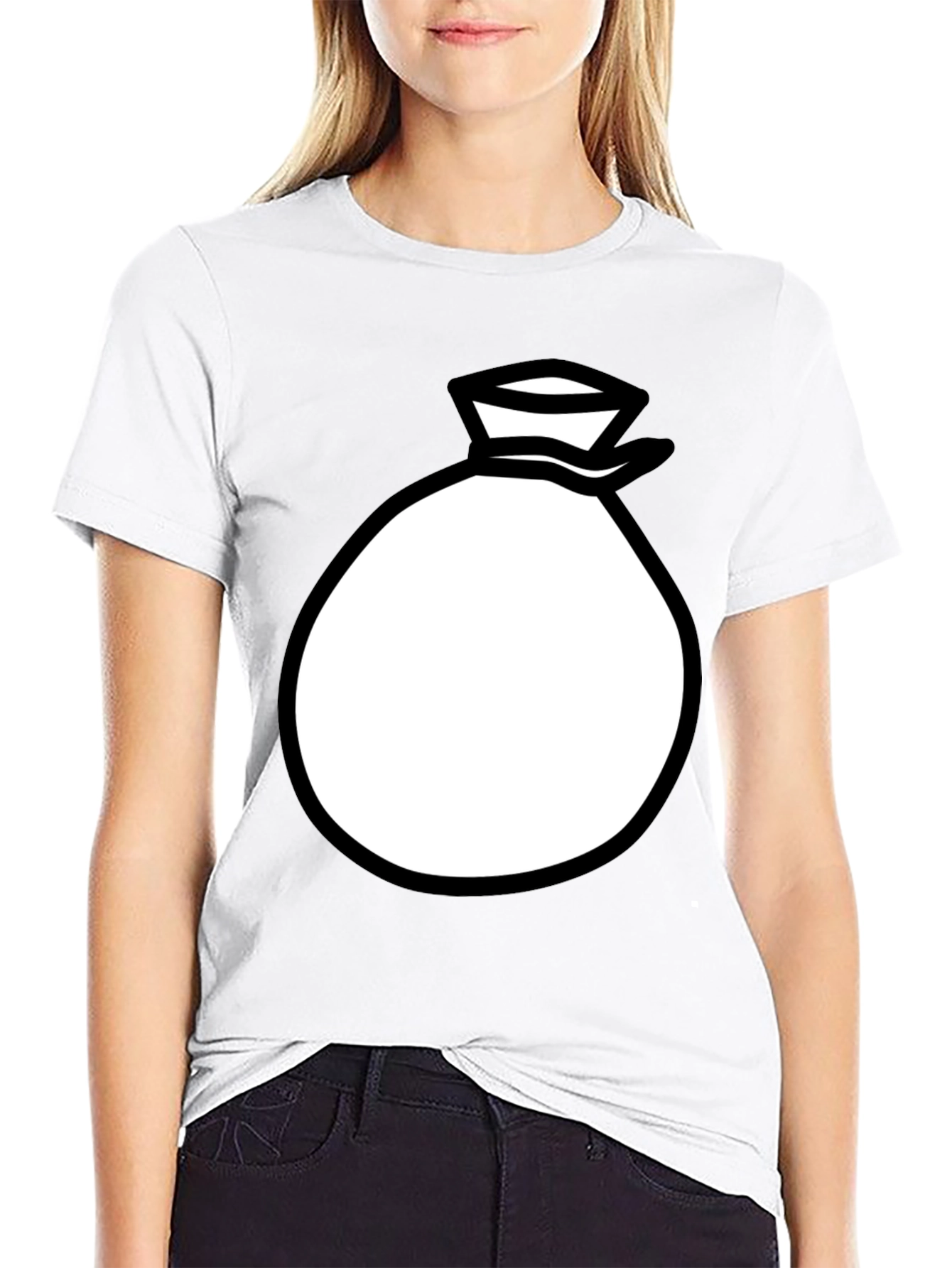 Money Bag Graphic Black T-Shirt