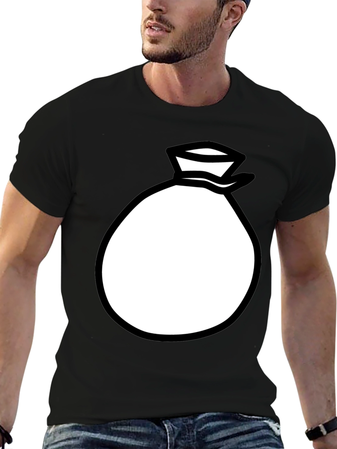 Money Bag Graphic Black T-Shirt