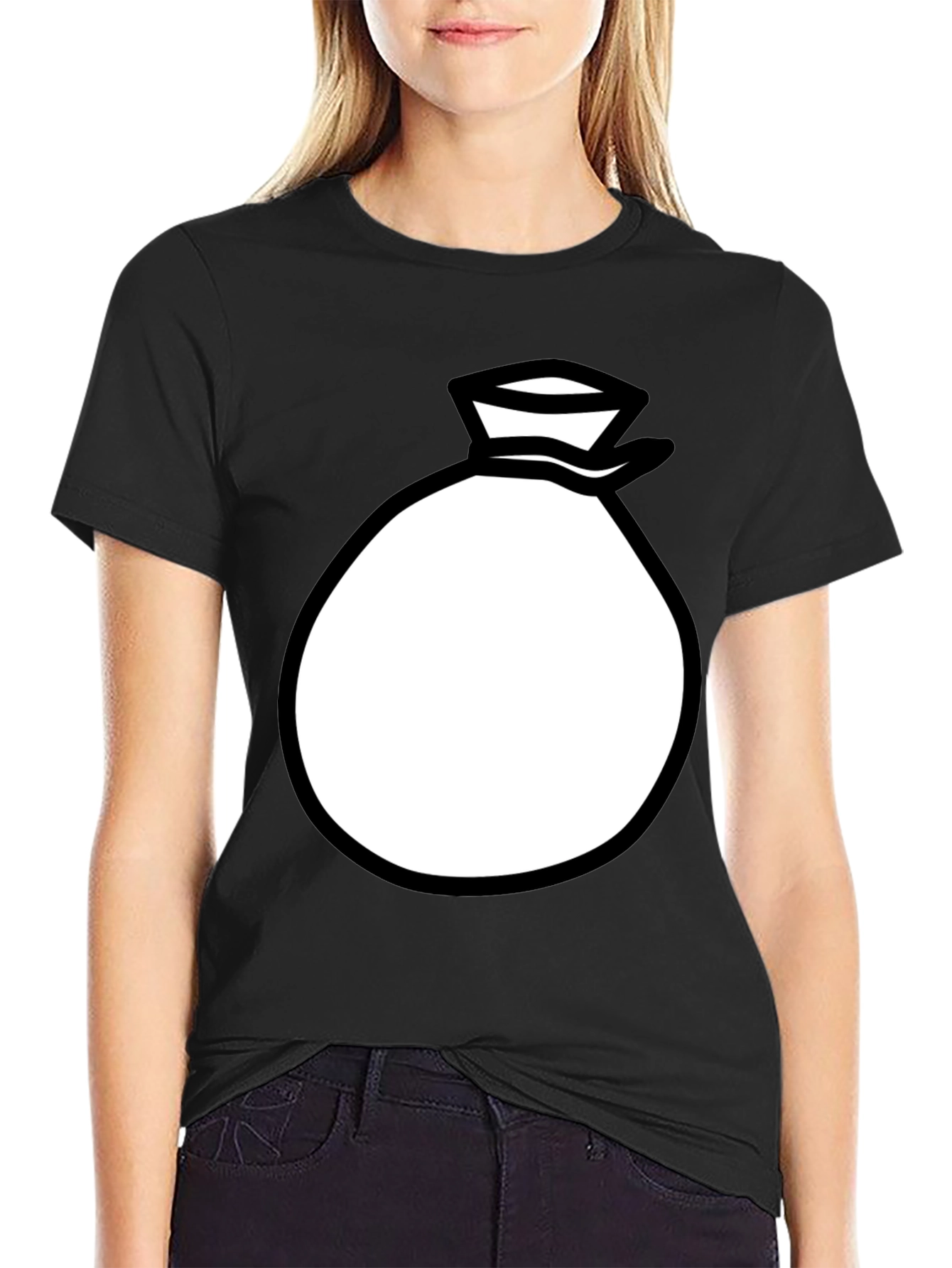 Money Bag Graphic Black T-Shirt