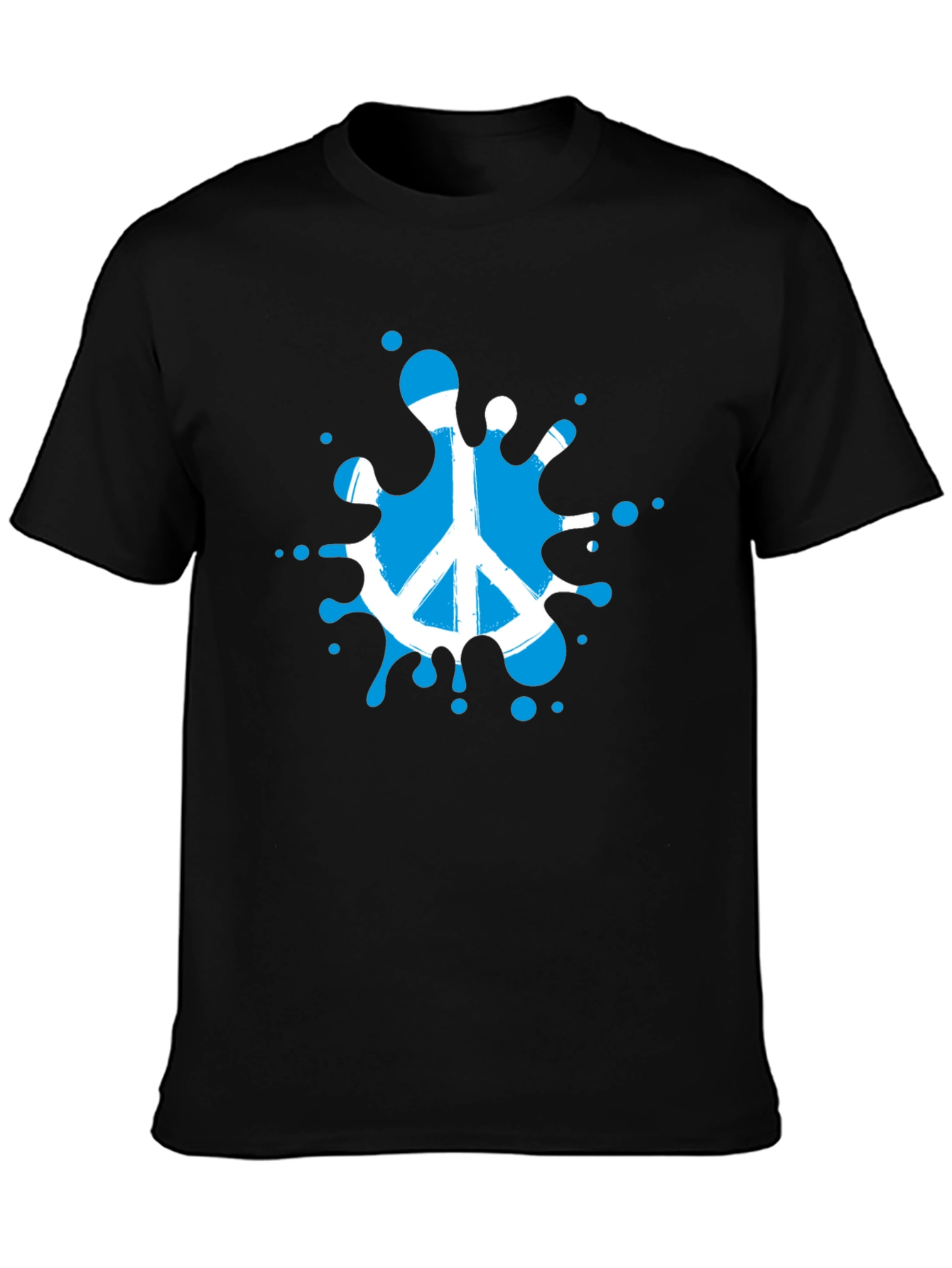 Peace Sign Splash Black T-Shirt