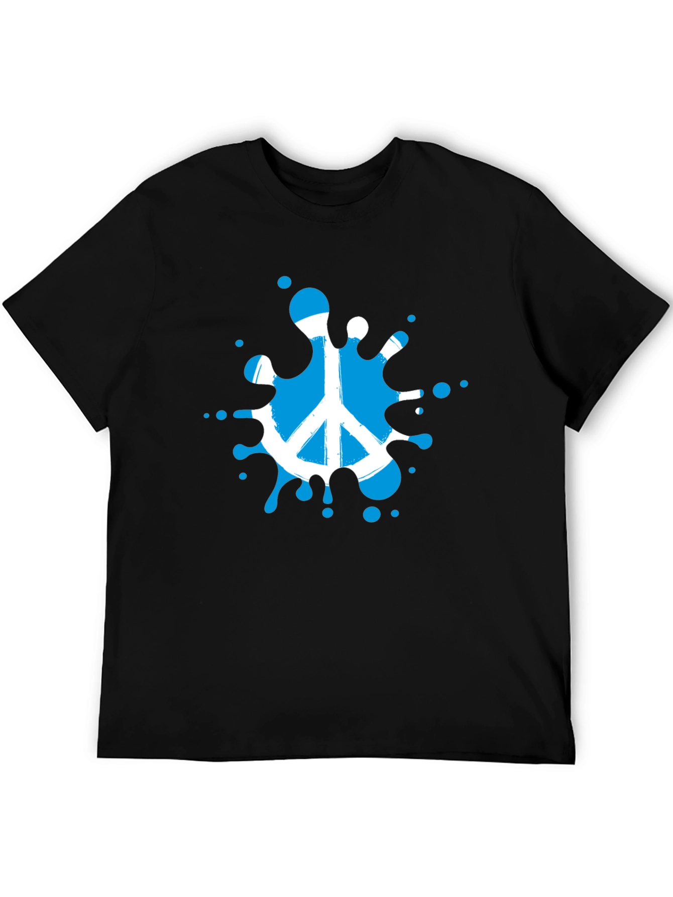 Peace Sign Splash Black T-Shirt