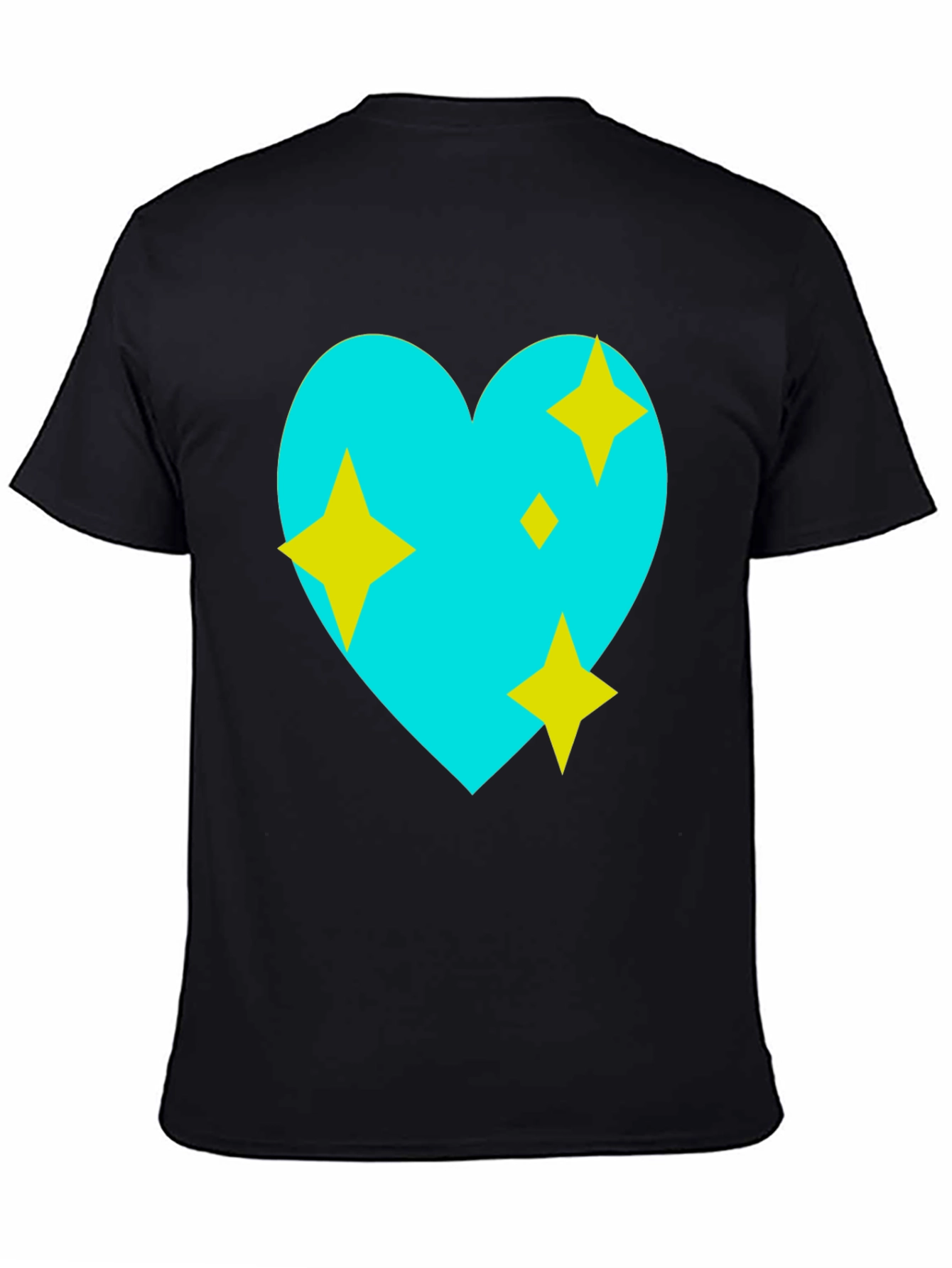 Sparkling Heart Graphic Tee - Black Cotton Blend