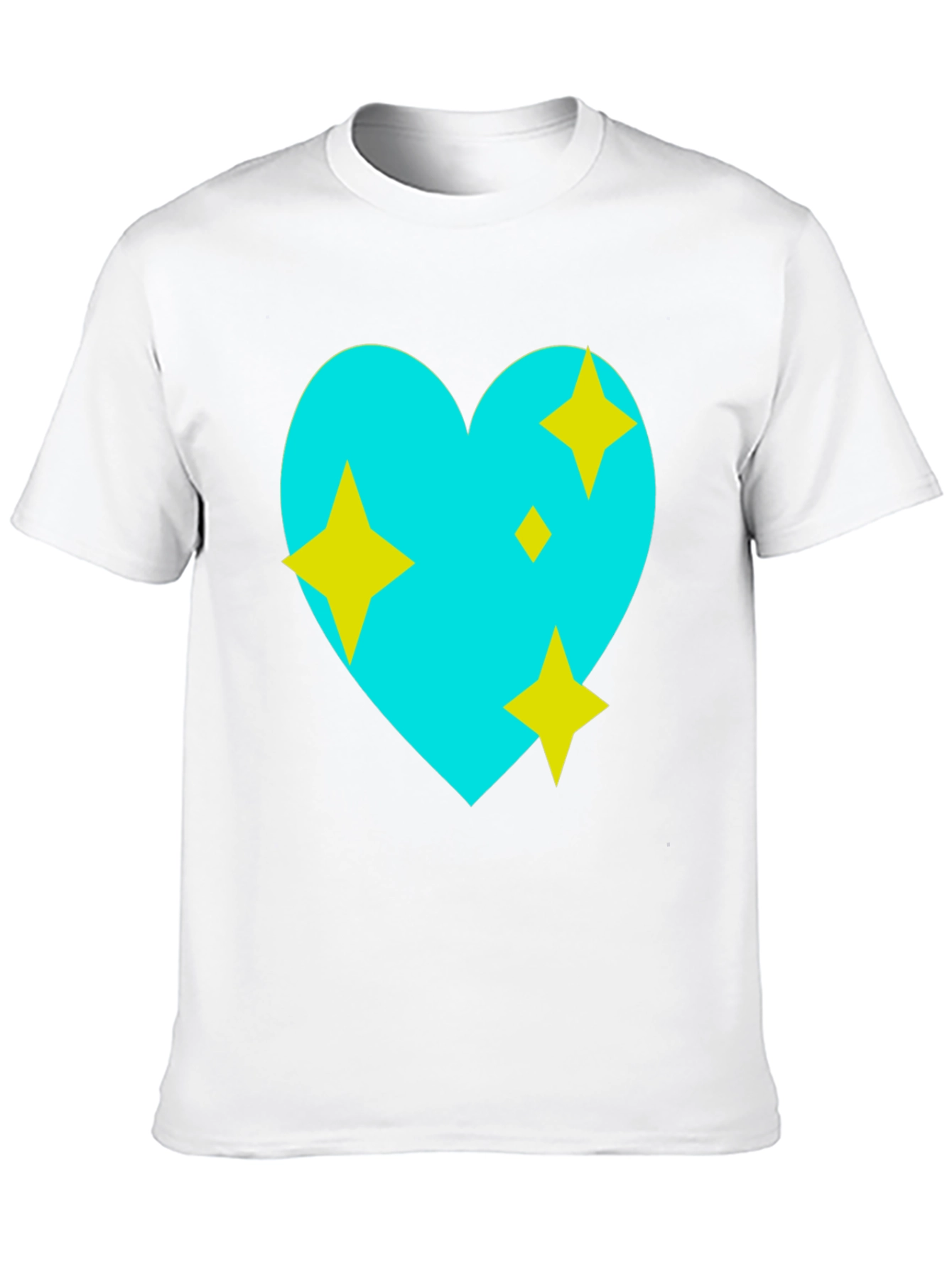 Sparkling Heart Graphic Tee - Black Cotton Blend