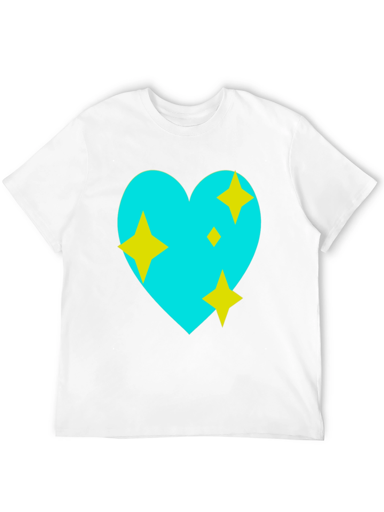 Sparkling Heart Graphic Tee - Black Cotton Blend