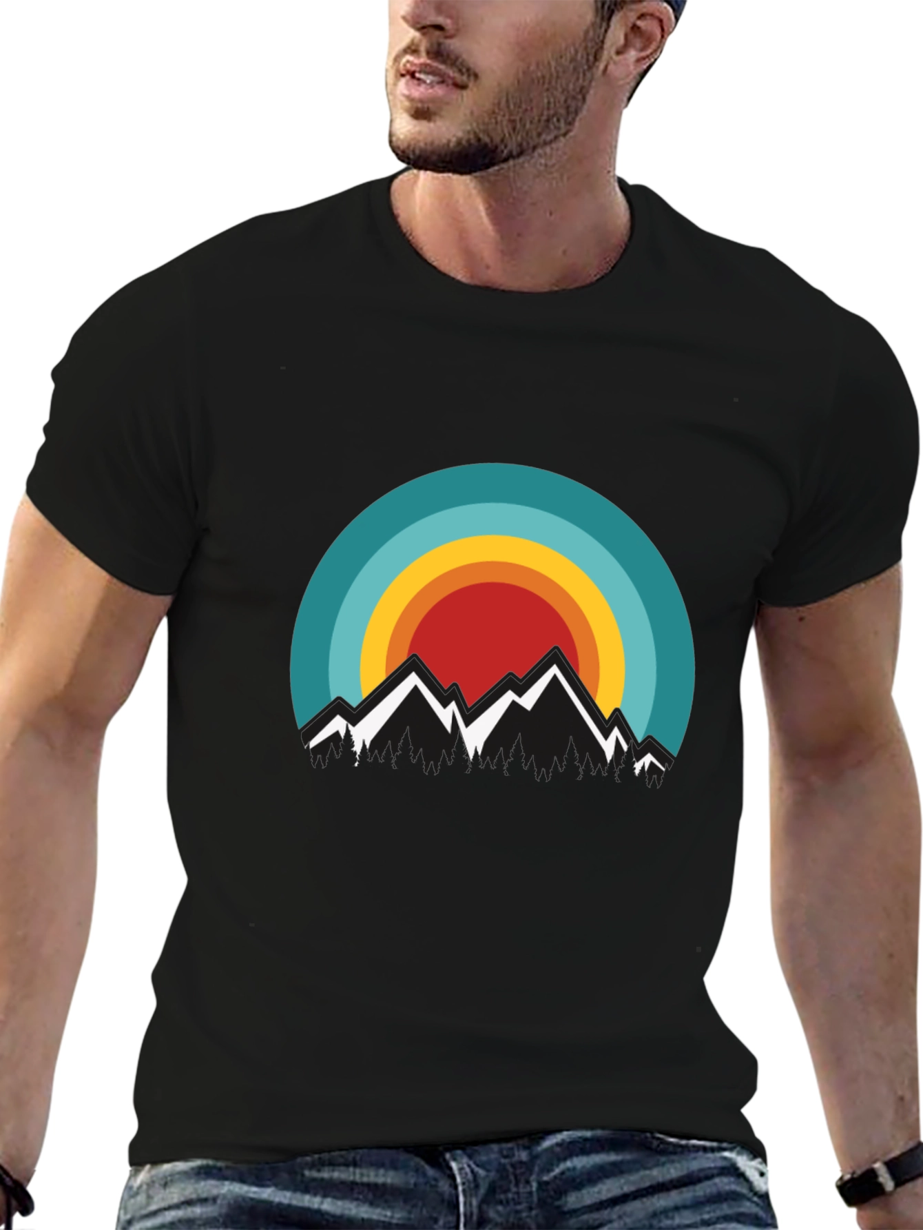 Retro Mountainscape Graphic Tee