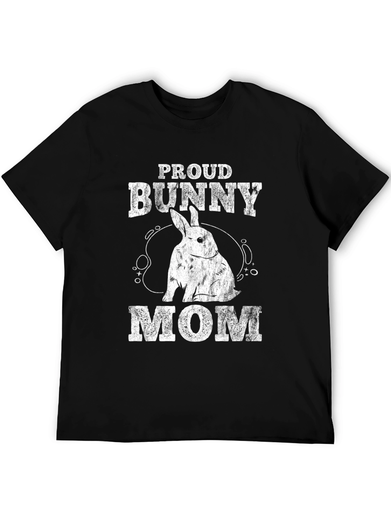 Proud Bunny Mom T-Shirt - Black Cotton Tee