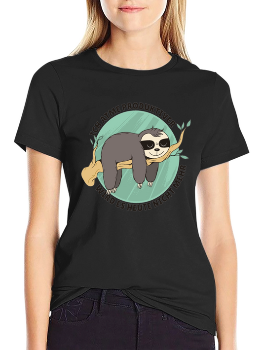 Funny Sloth T-Shirt - Ich Atme Produktiver