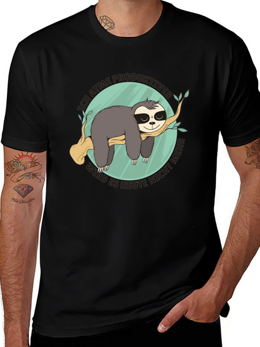 Funny Sloth T-Shirt - Ich Atme Produktiver