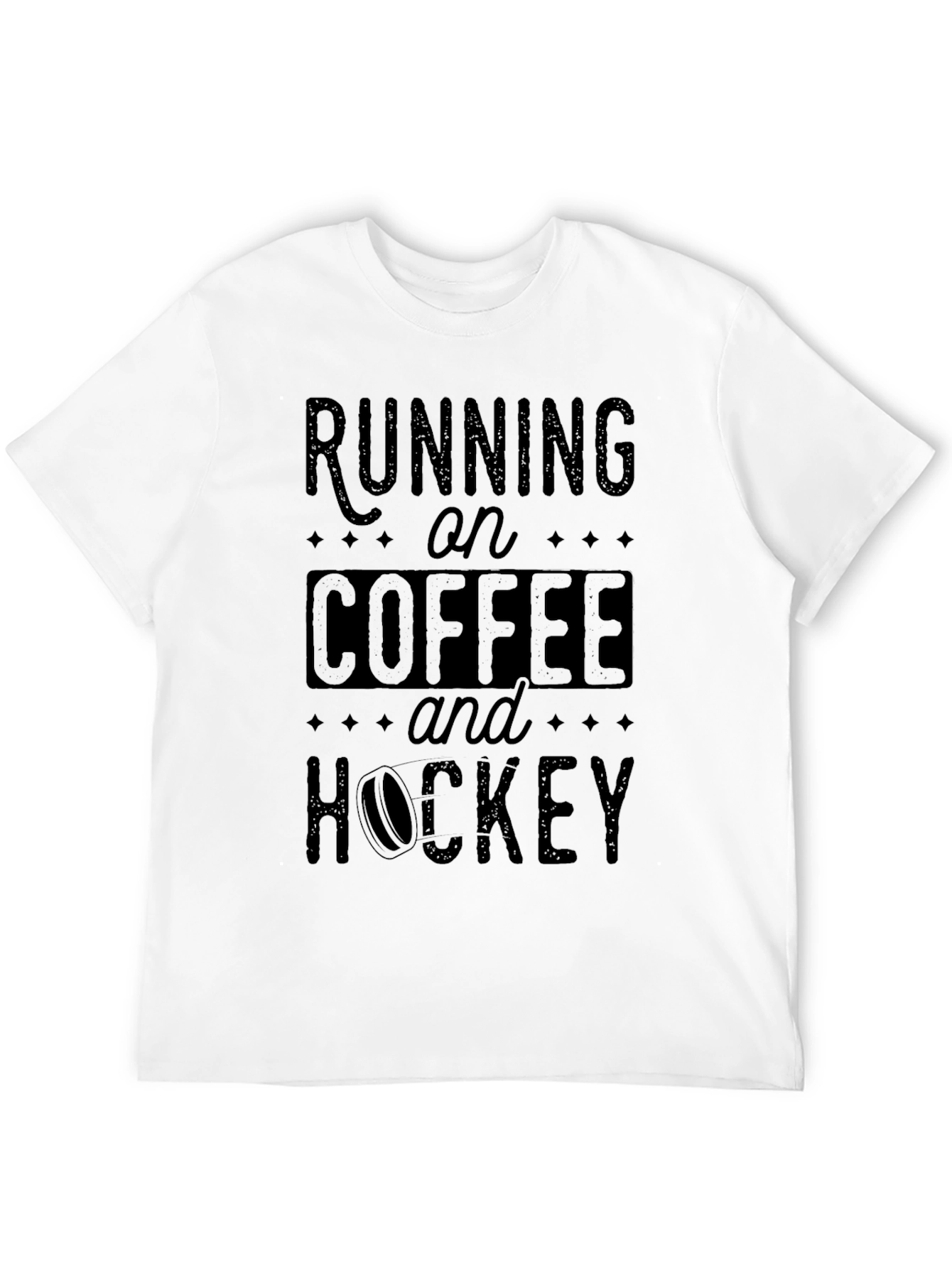 Running on Coffee and Hockey Black T-Shirt