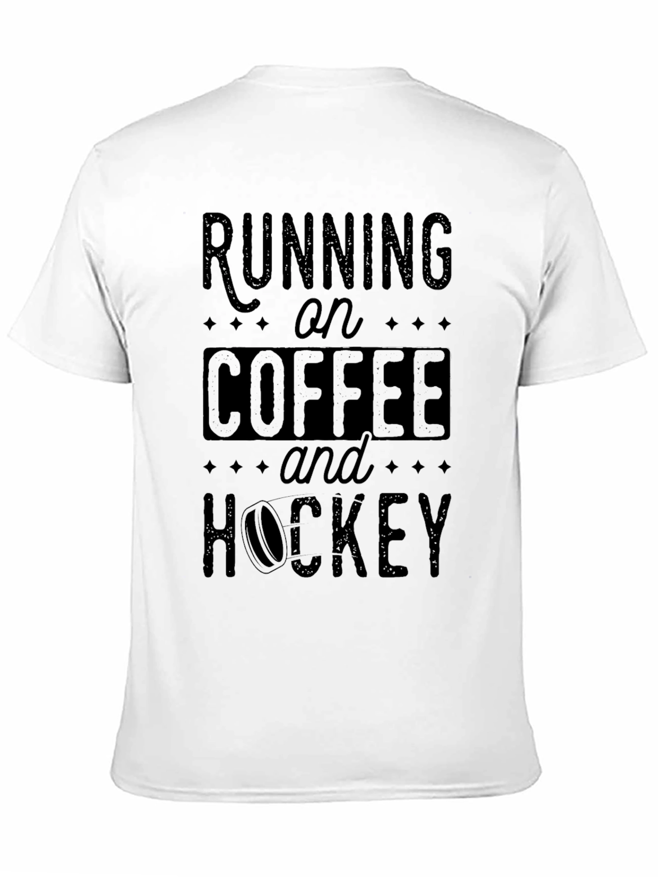 Running on Coffee and Hockey Black T-Shirt