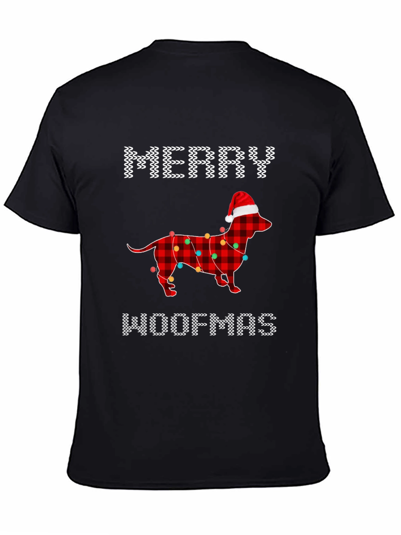 Merry Woofmas Dachshund Christmas Lights T-Shirt