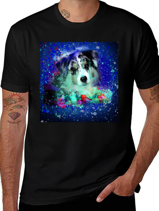 Dog Art Graphic Tee - Artistic Aussie Design T-Shirt