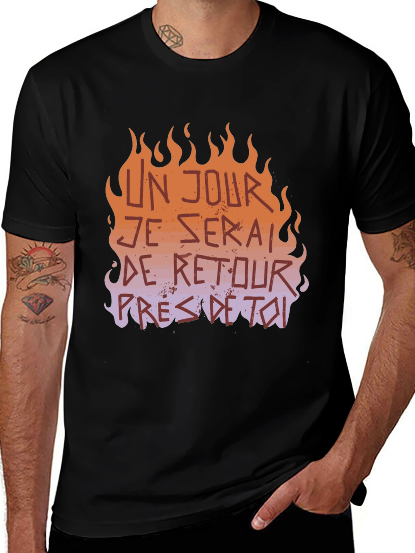 Fiery French Slogan Graphic Tee