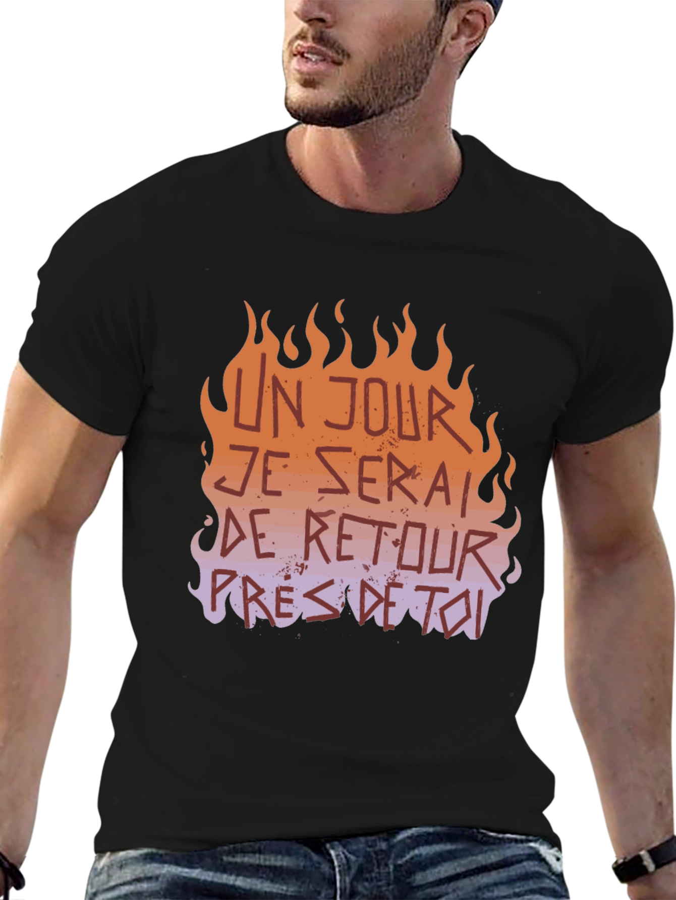 Fiery French Slogan Graphic Tee