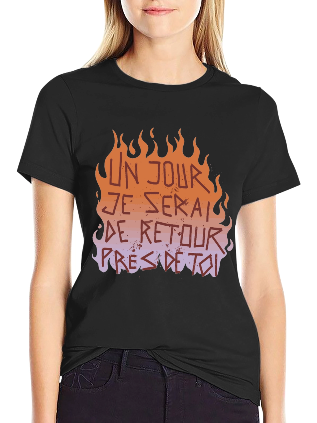 Fiery French Slogan Graphic Tee