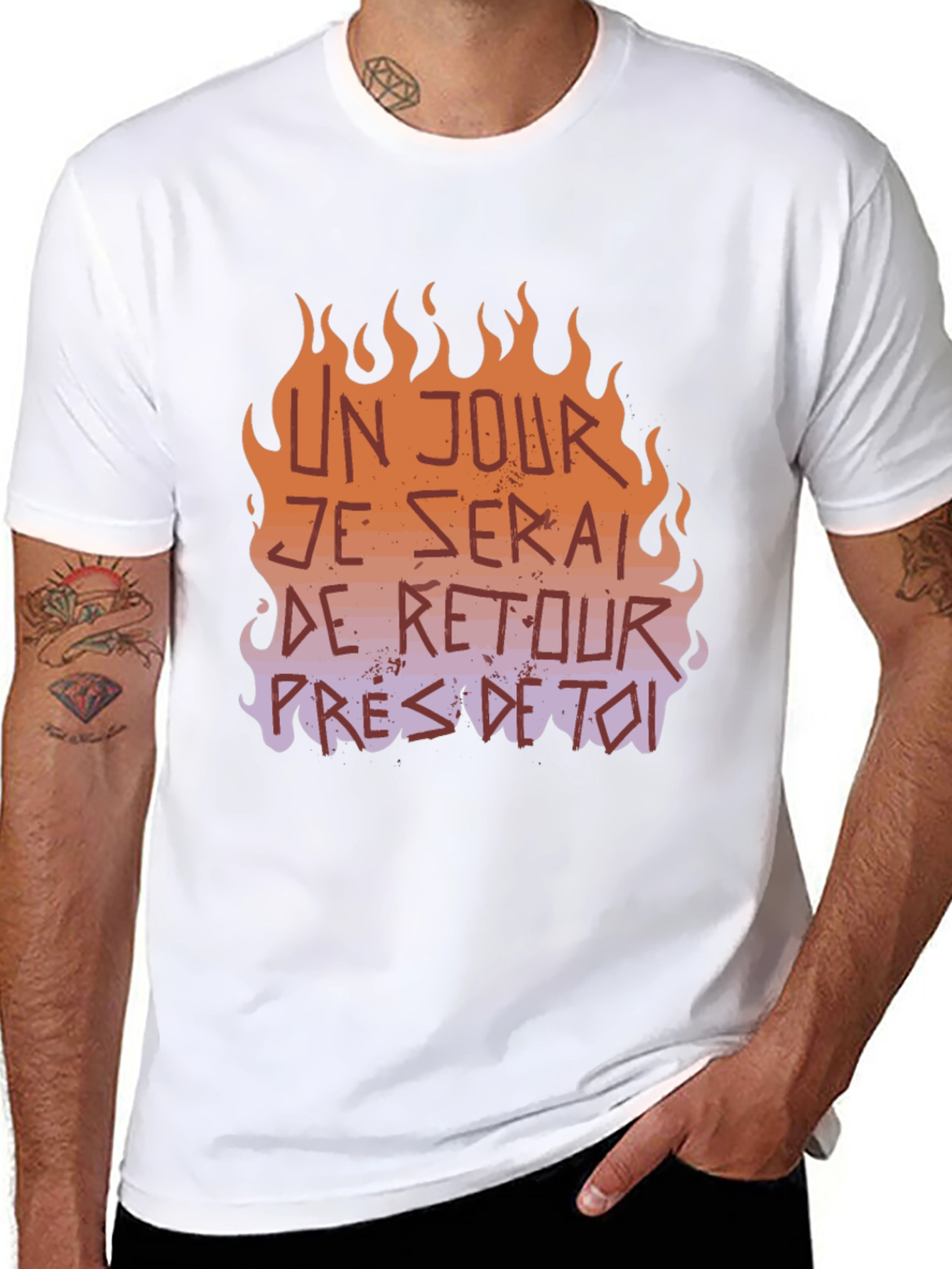 Fiery French Slogan Graphic Tee