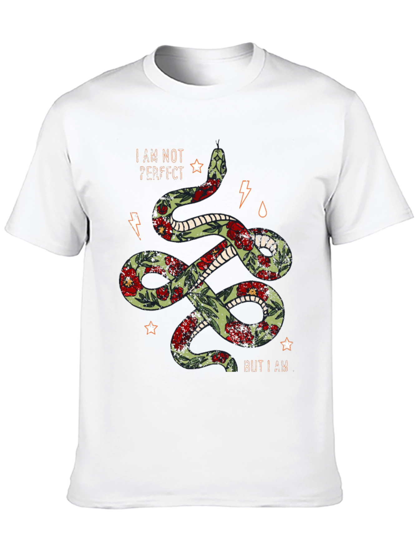 Floral Snake Graphic Tee - Imperfectly Unique