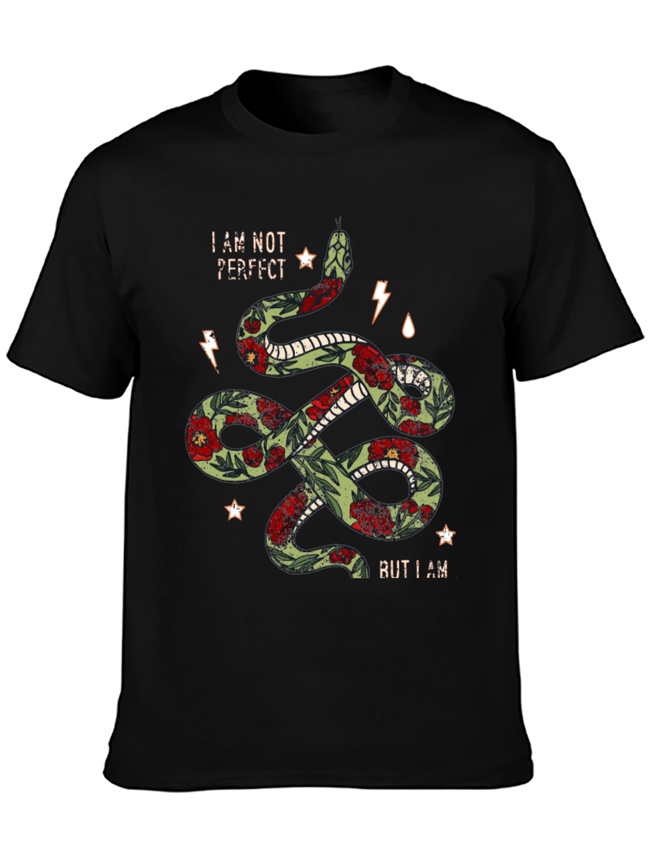 Floral Snake Graphic Tee - Imperfectly Unique