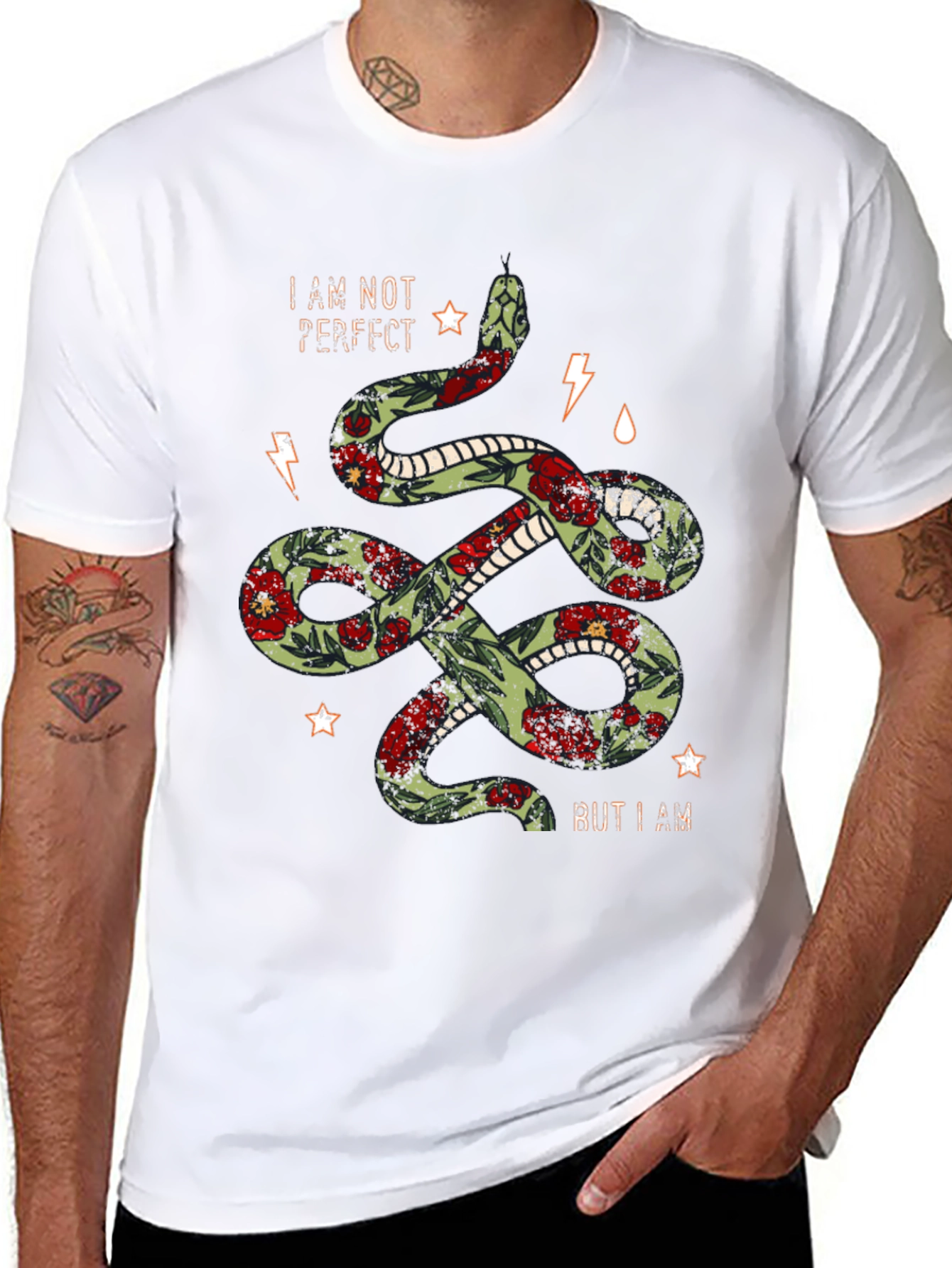 Floral Snake Graphic Tee - Imperfectly Unique