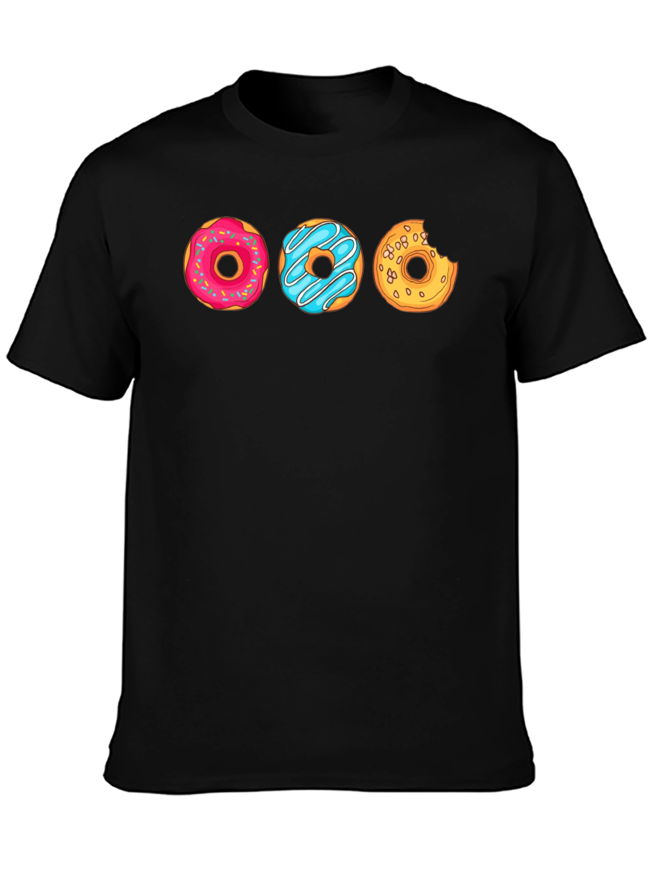 Fun Donut Graphic Tee - Black Casual Shirt