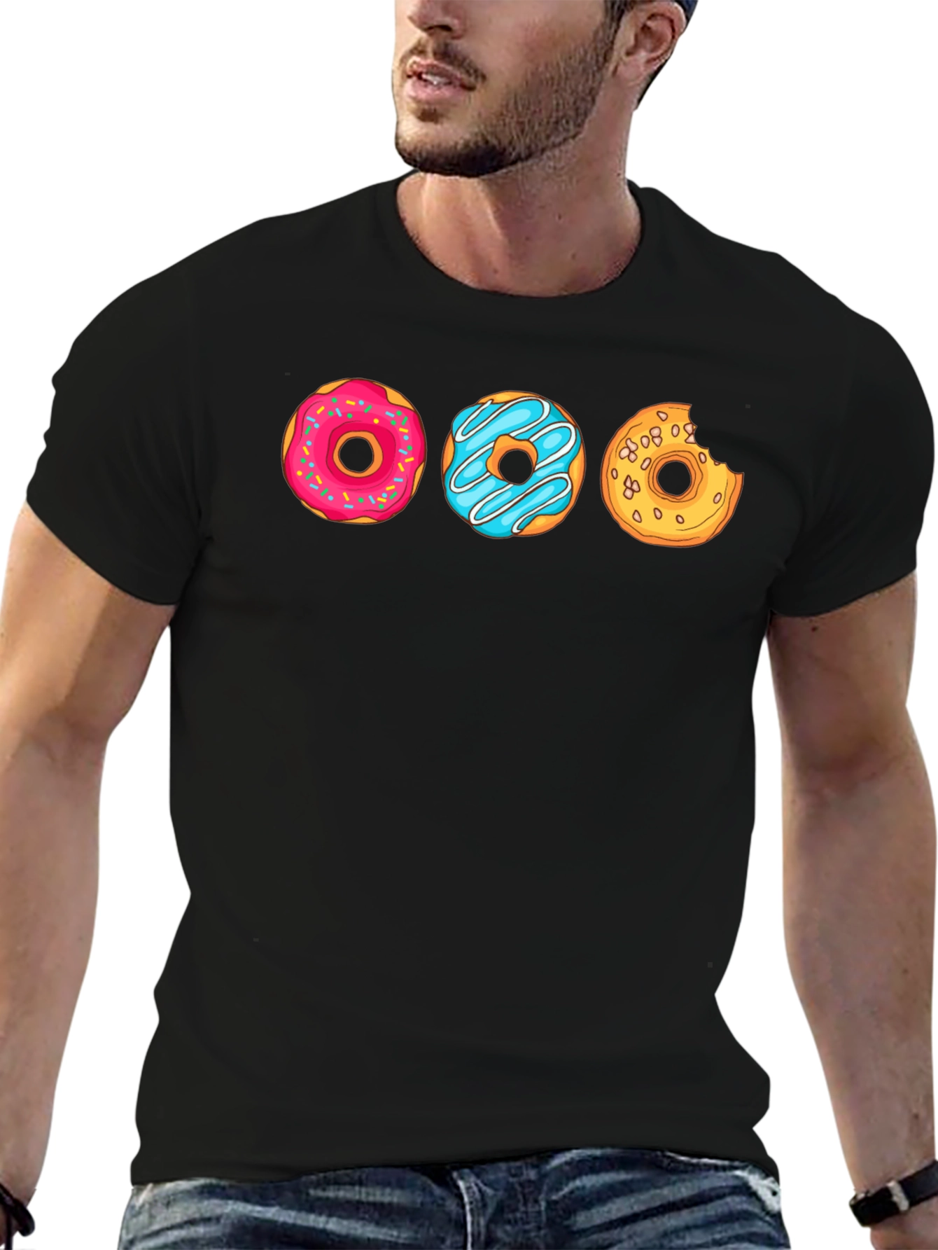 Fun Donut Graphic Tee - Black Casual Shirt