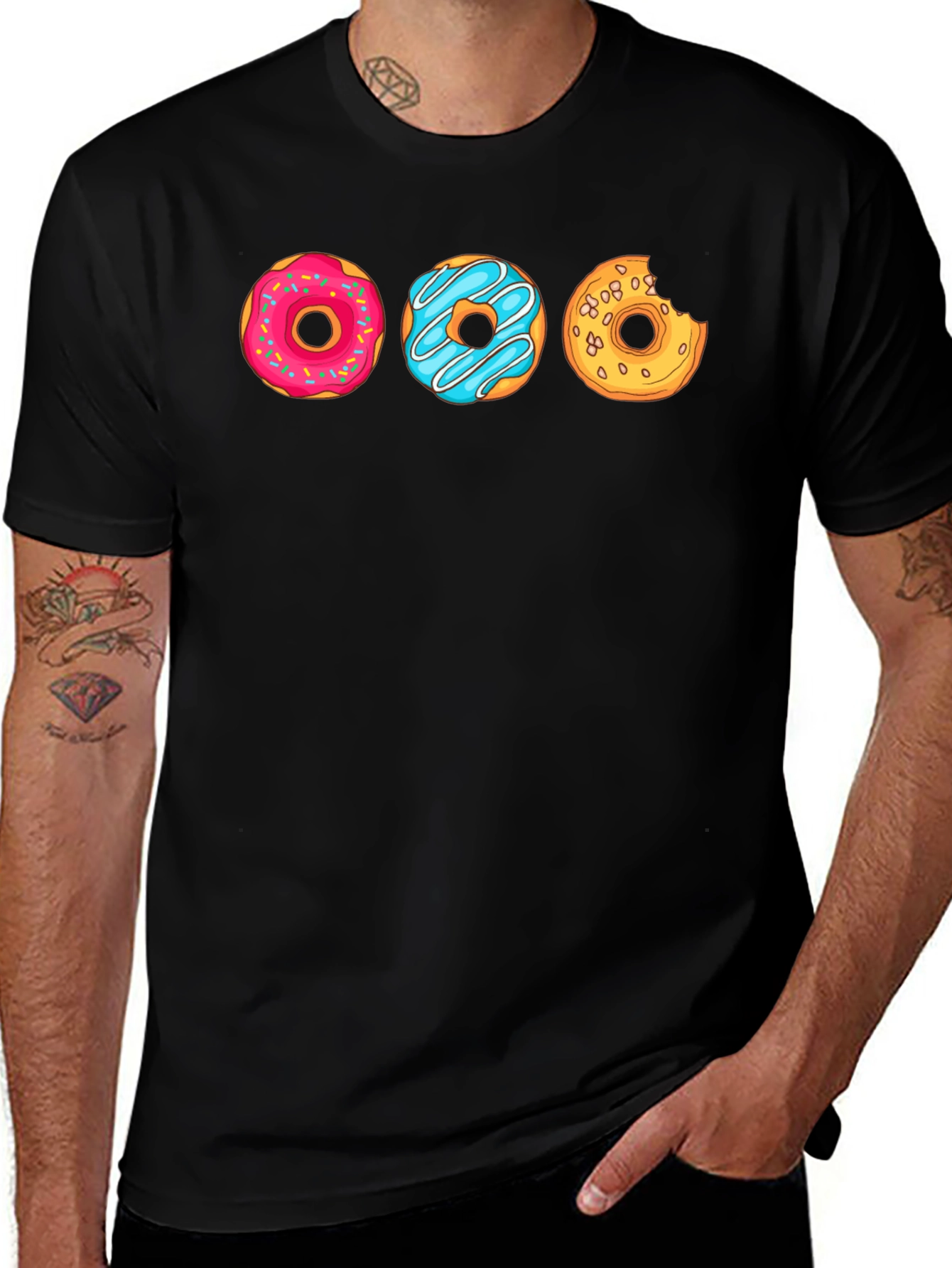 Fun Donut Graphic Tee - Black Casual Shirt
