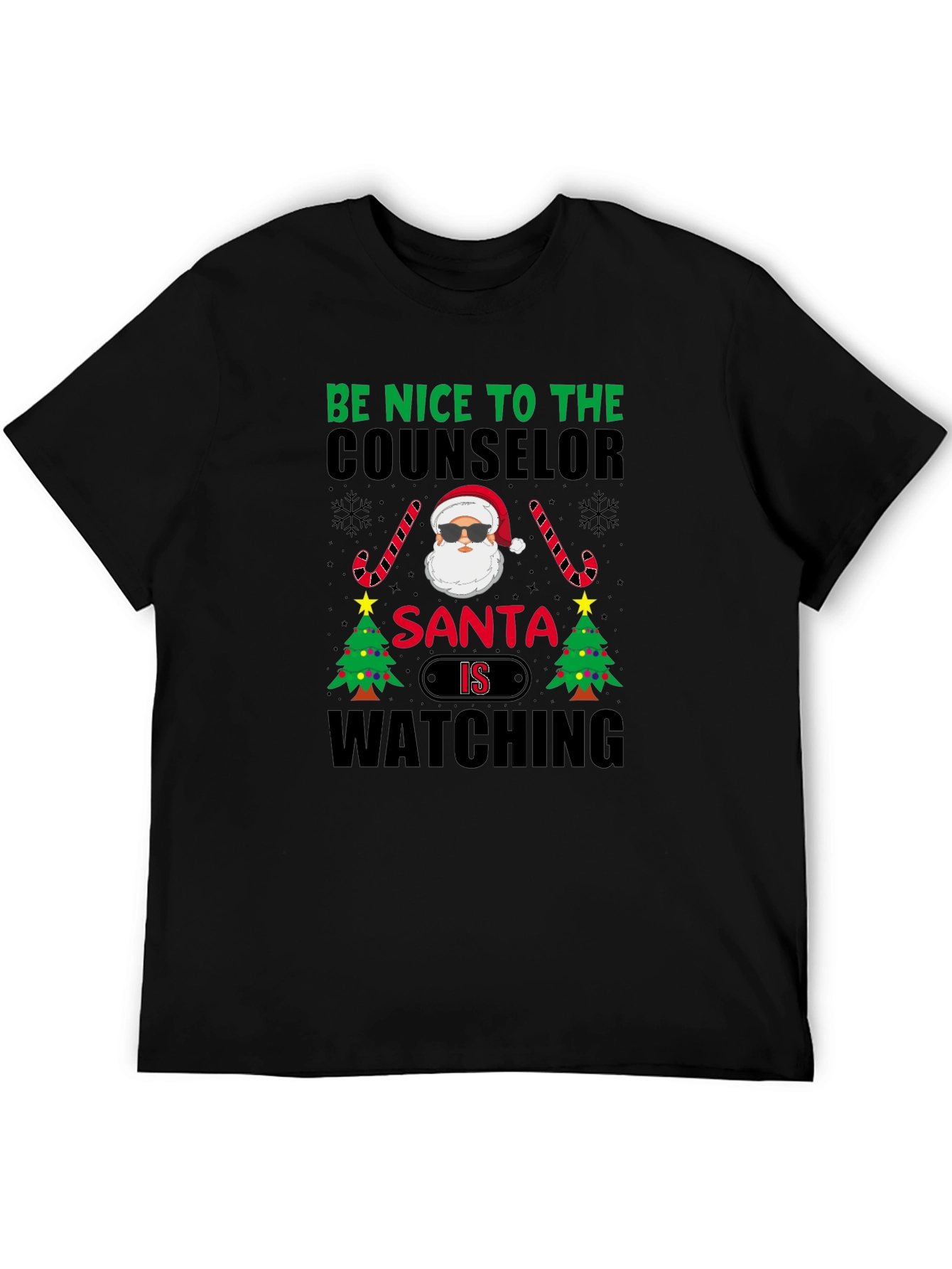 Funny Counselor Santa Watching Christmas T-Shirt