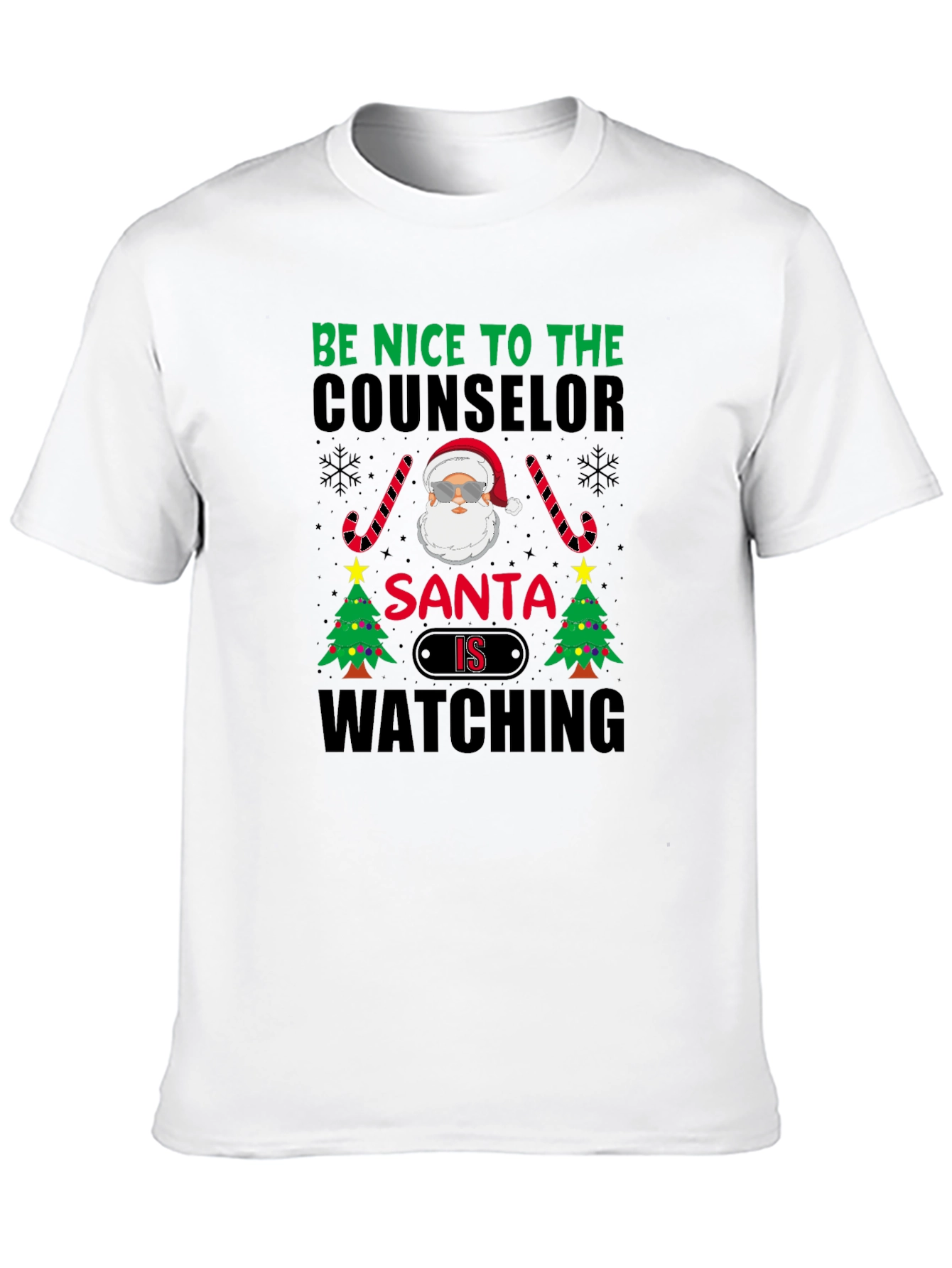 Funny Counselor Santa Watching Christmas T-Shirt