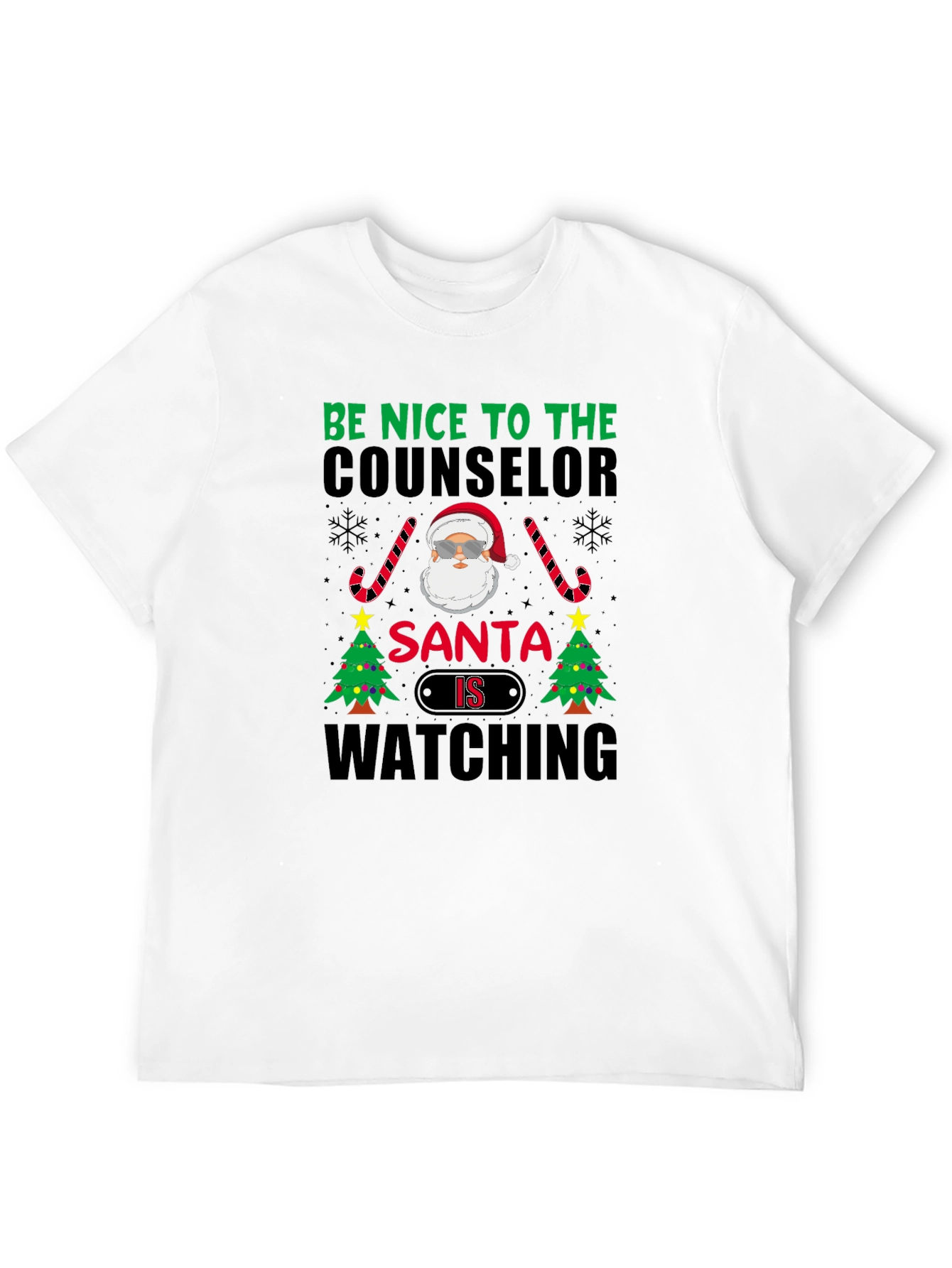Funny Counselor Santa Watching Christmas T-Shirt