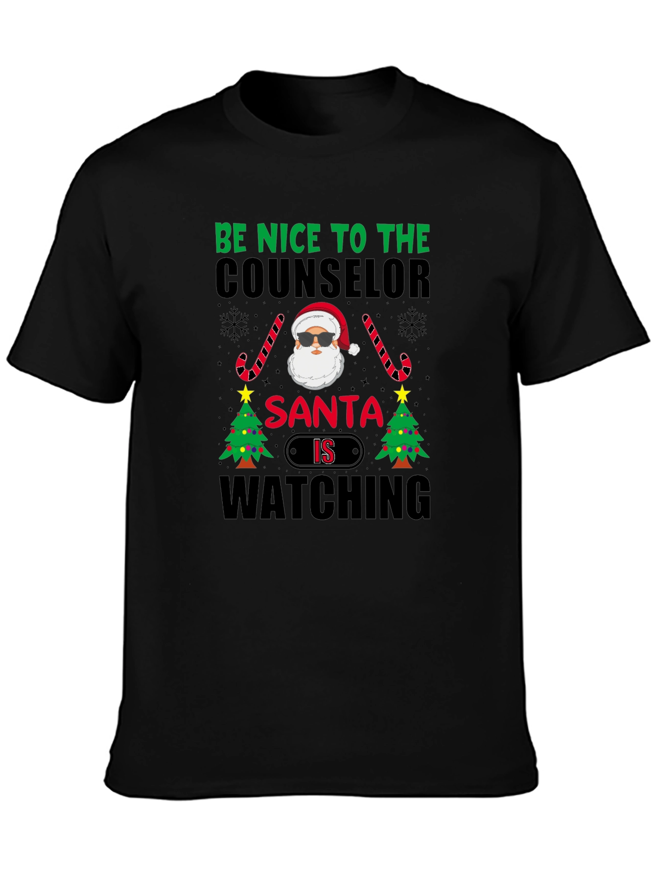 Funny Counselor Santa Watching Christmas T-Shirt