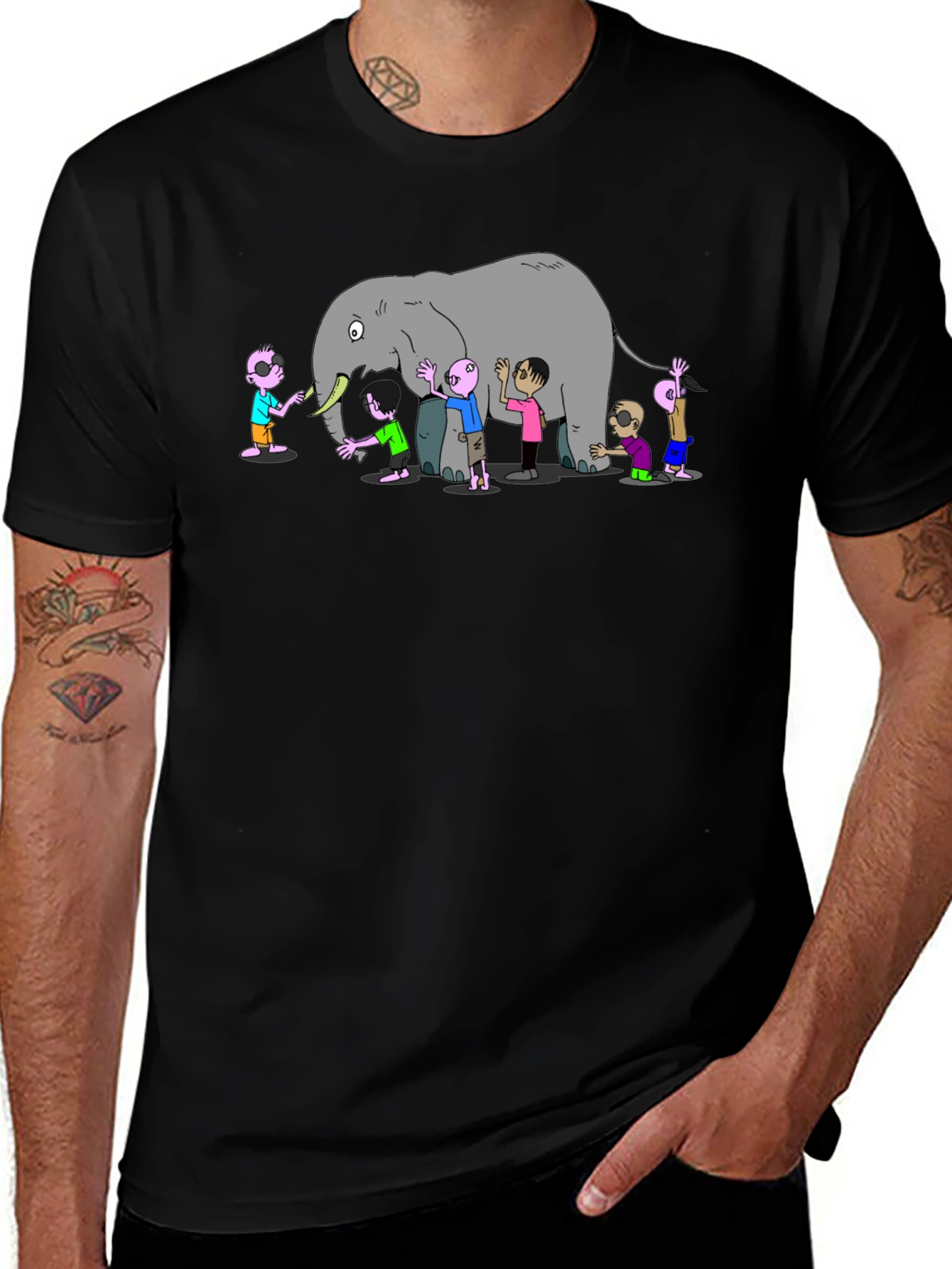 Blind Men & Elephant Graphic T-Shirt