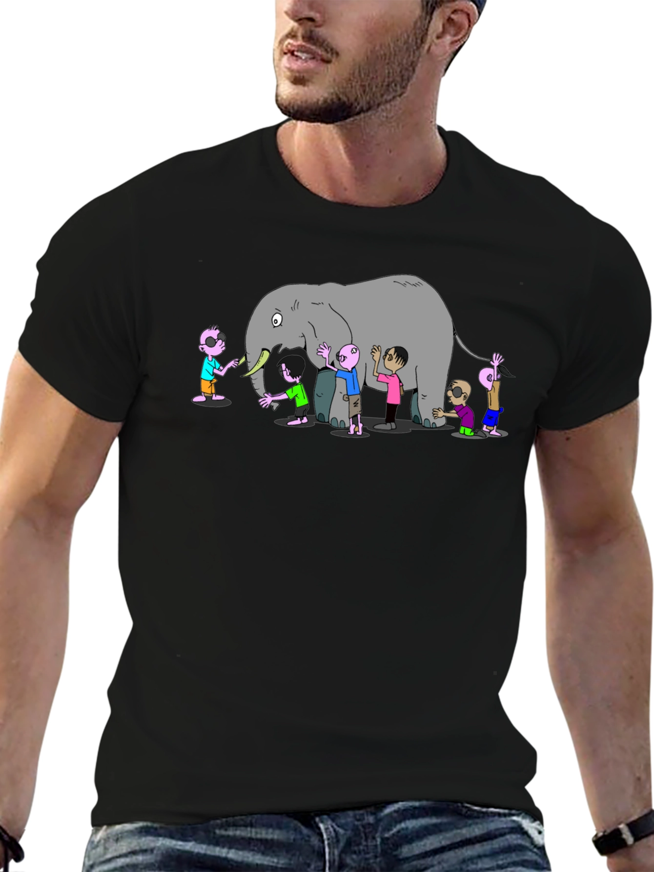 Blind Men & Elephant Graphic T-Shirt