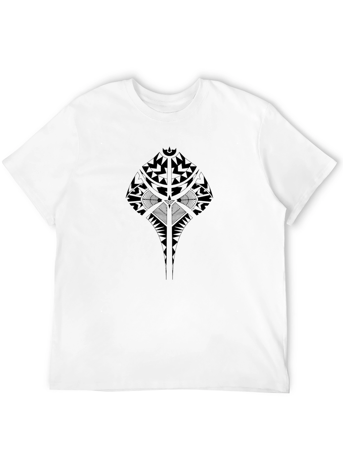 Tribal Stingray Graphic Mens Black T-Shirt