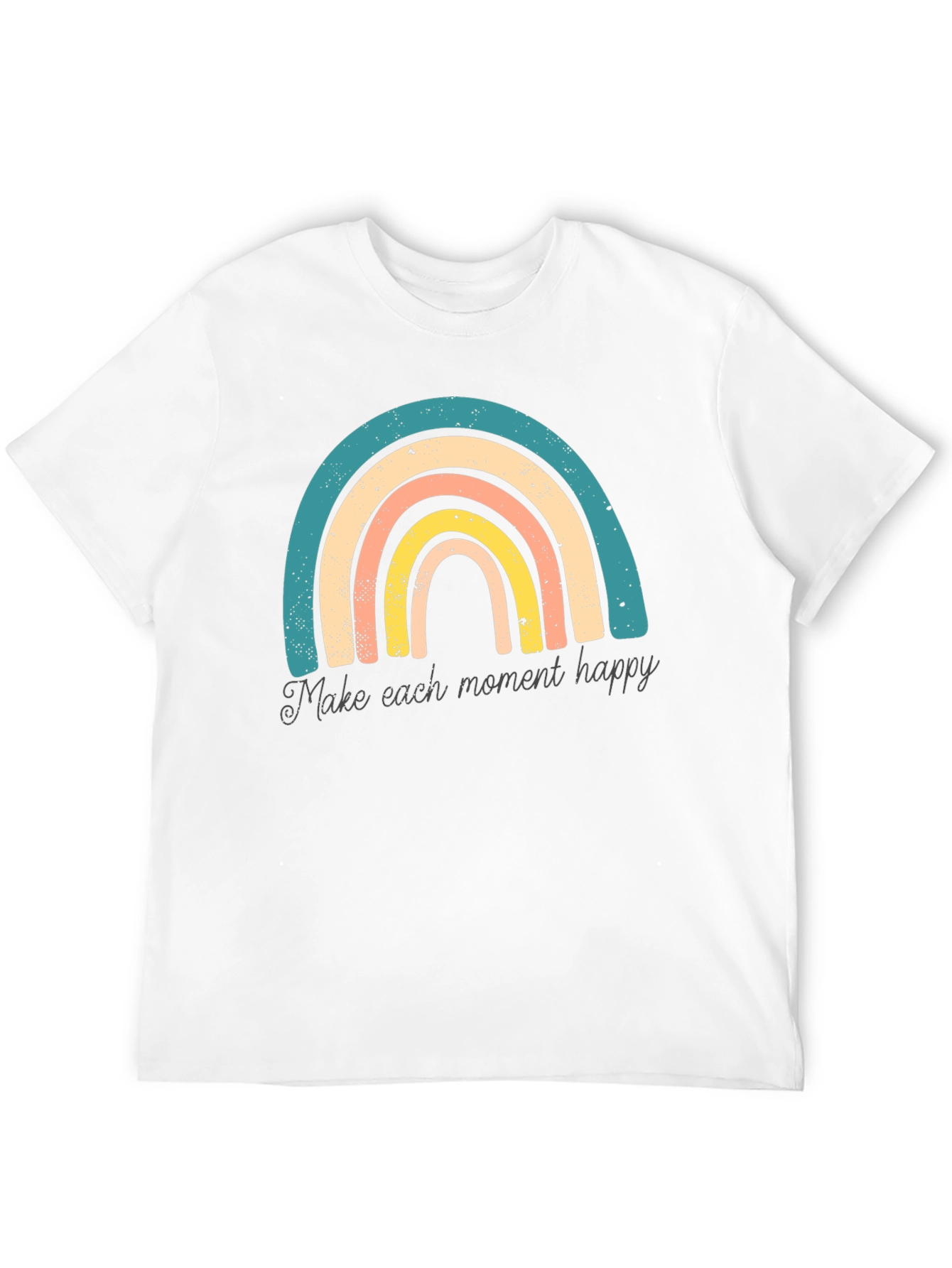 Retro Rainbow Tee - Make Each Moment Happy