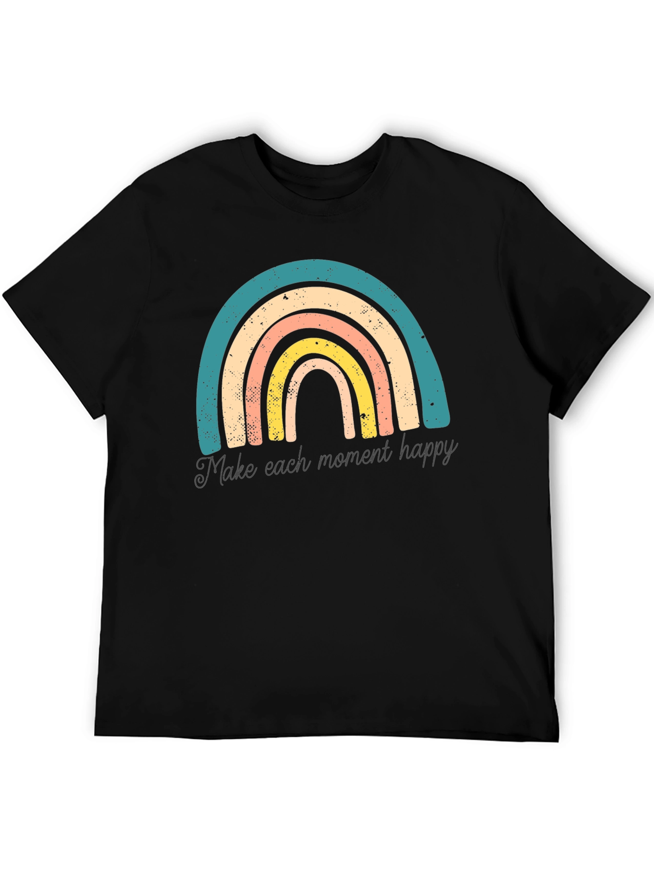 Retro Rainbow Tee - Make Each Moment Happy